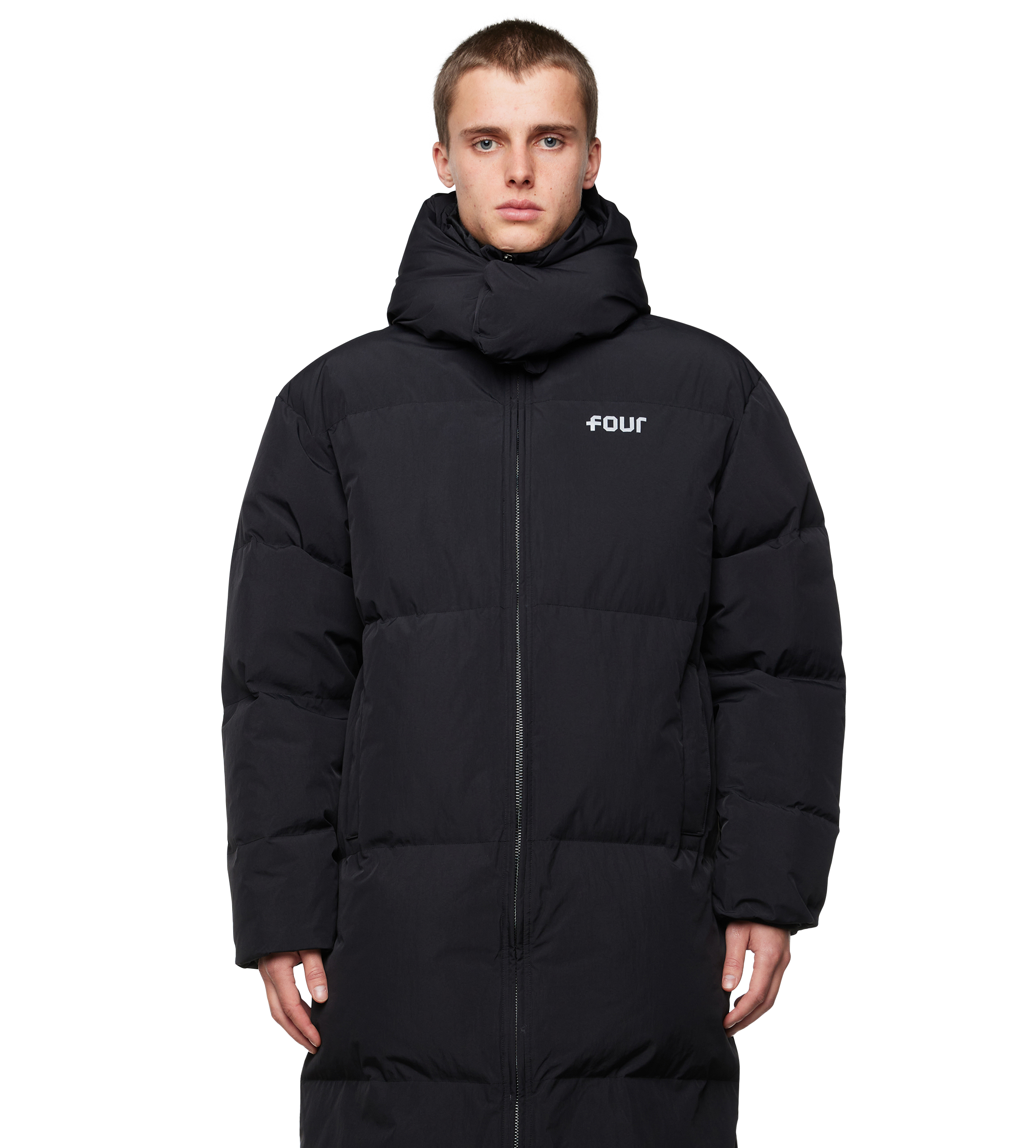 Puffer Jacke Jacke Lackoptik Puffer Jacke Schwarz Lack Long Logo