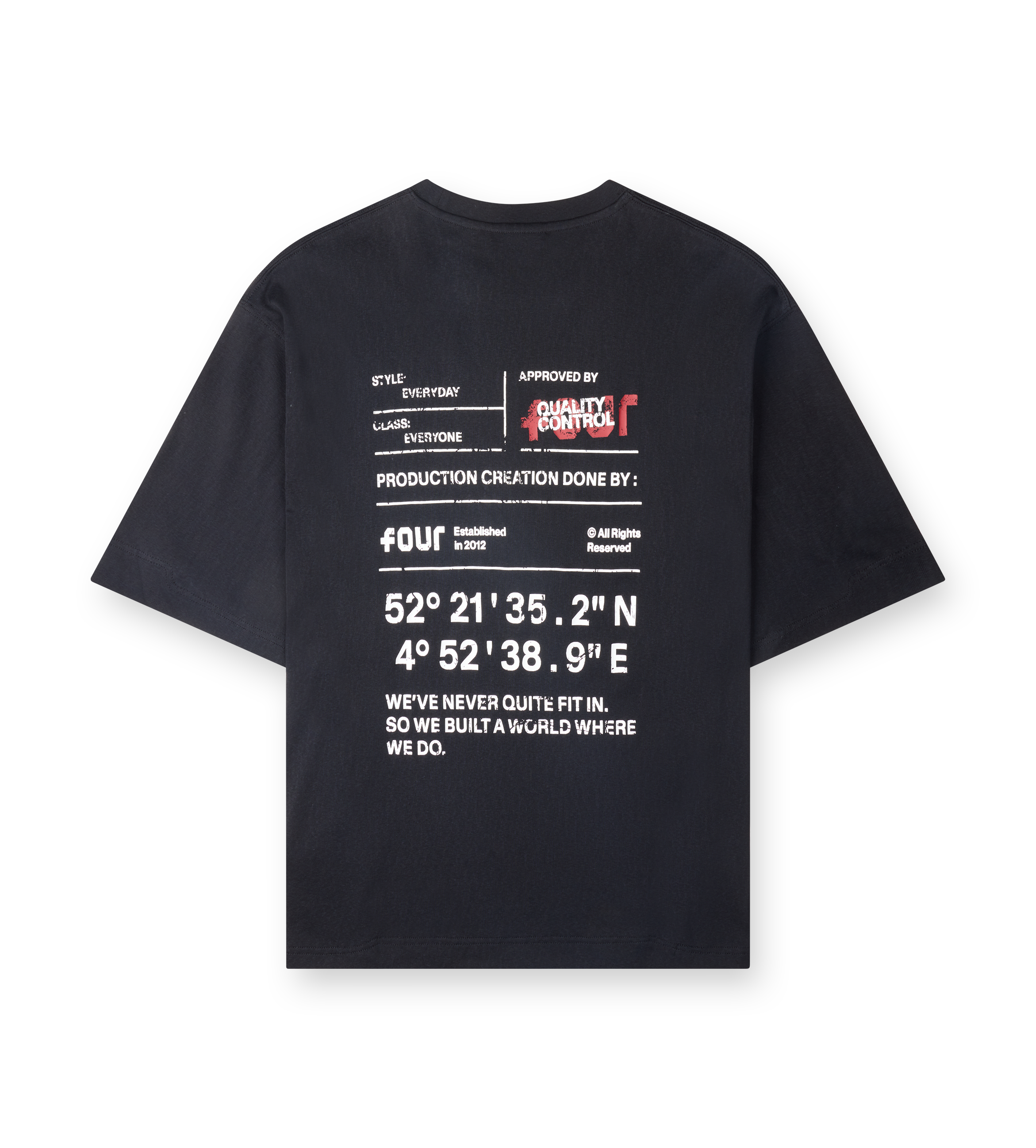 Quote Boxy T-shirt Zwart