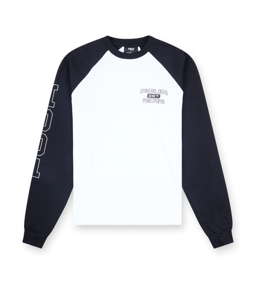 Bold Raglan Longsleeve White/ Black