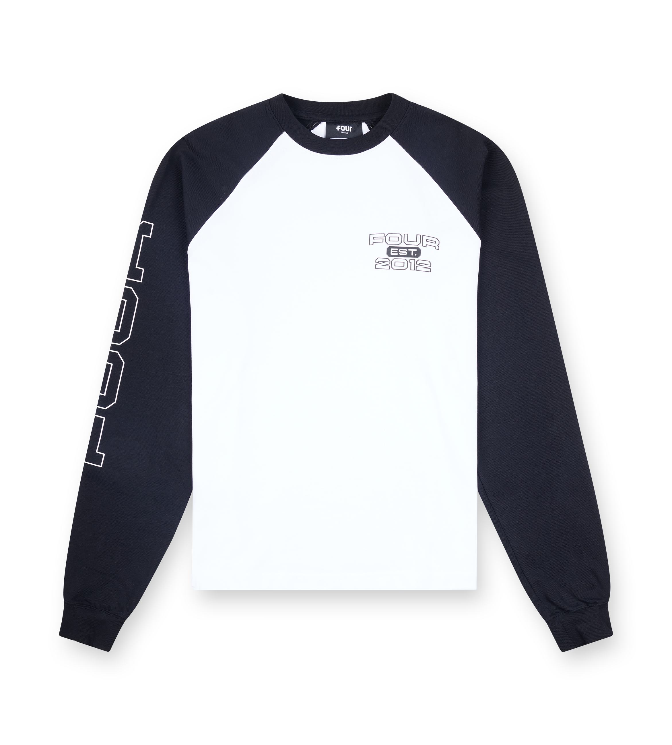 Bold Raglan Longsleeve Zwart / Wit