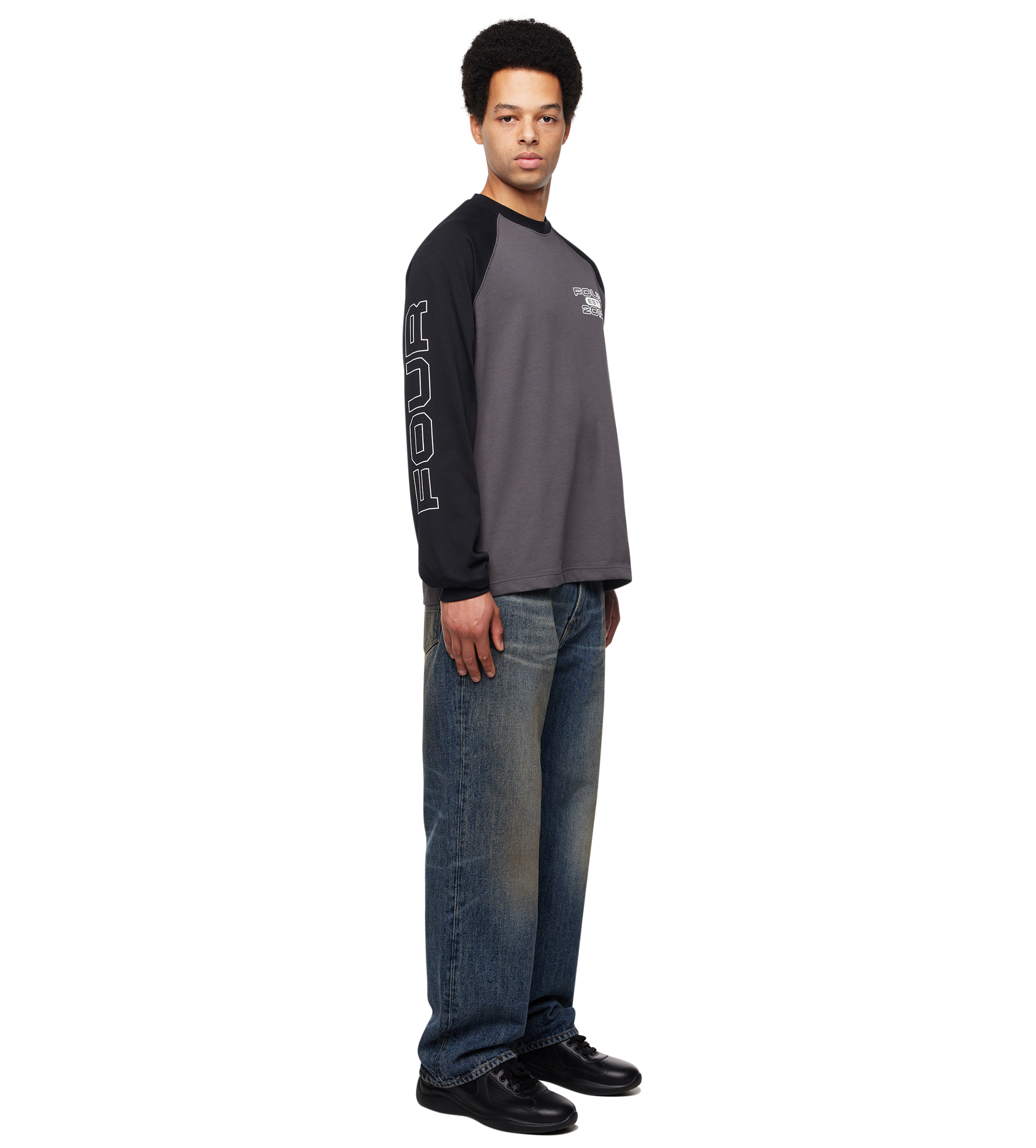 Bold Raglan Longsleeve Black/ Asphalt