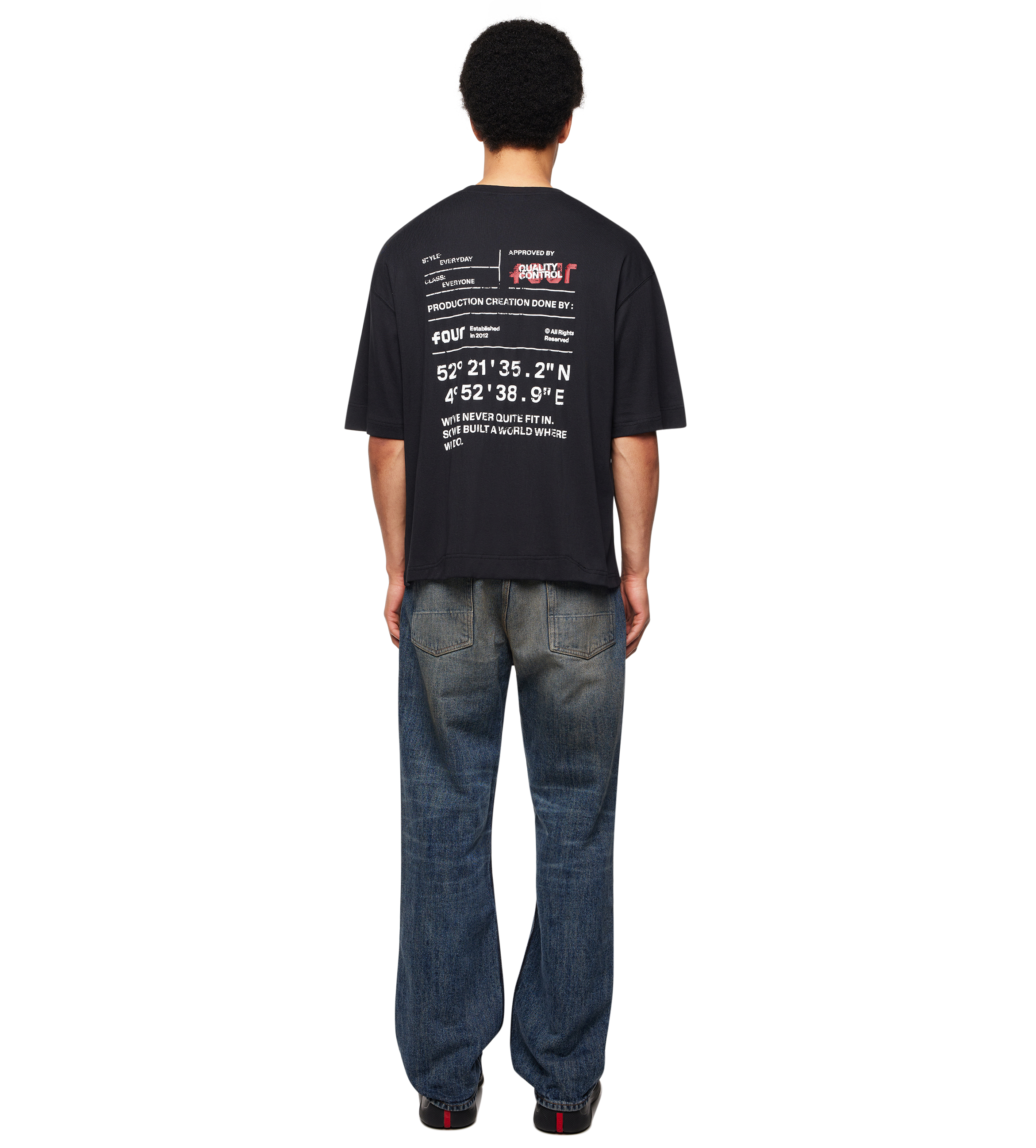 Quote Boxy T-shirt Zwart