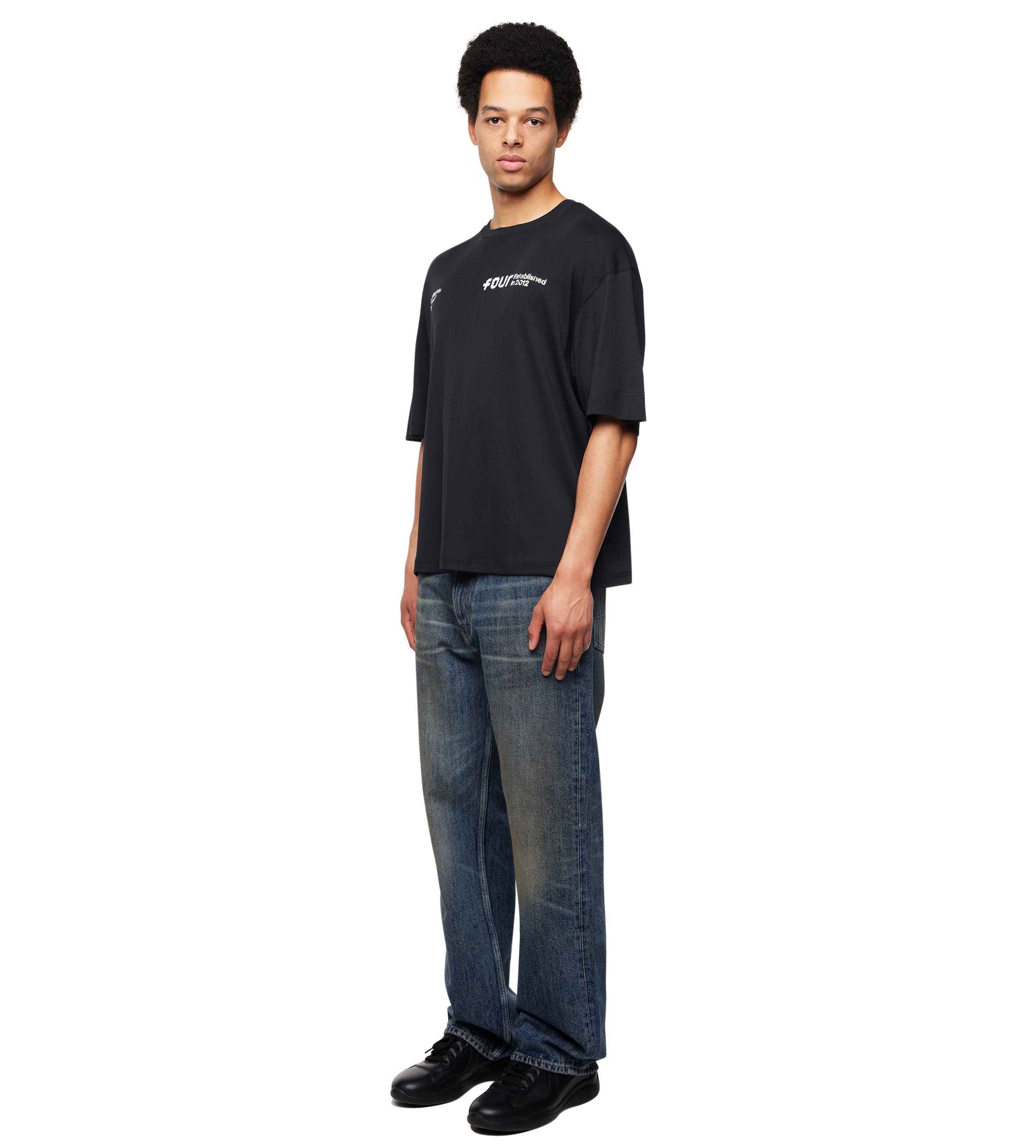 Quote Boxy T-shirt Zwart