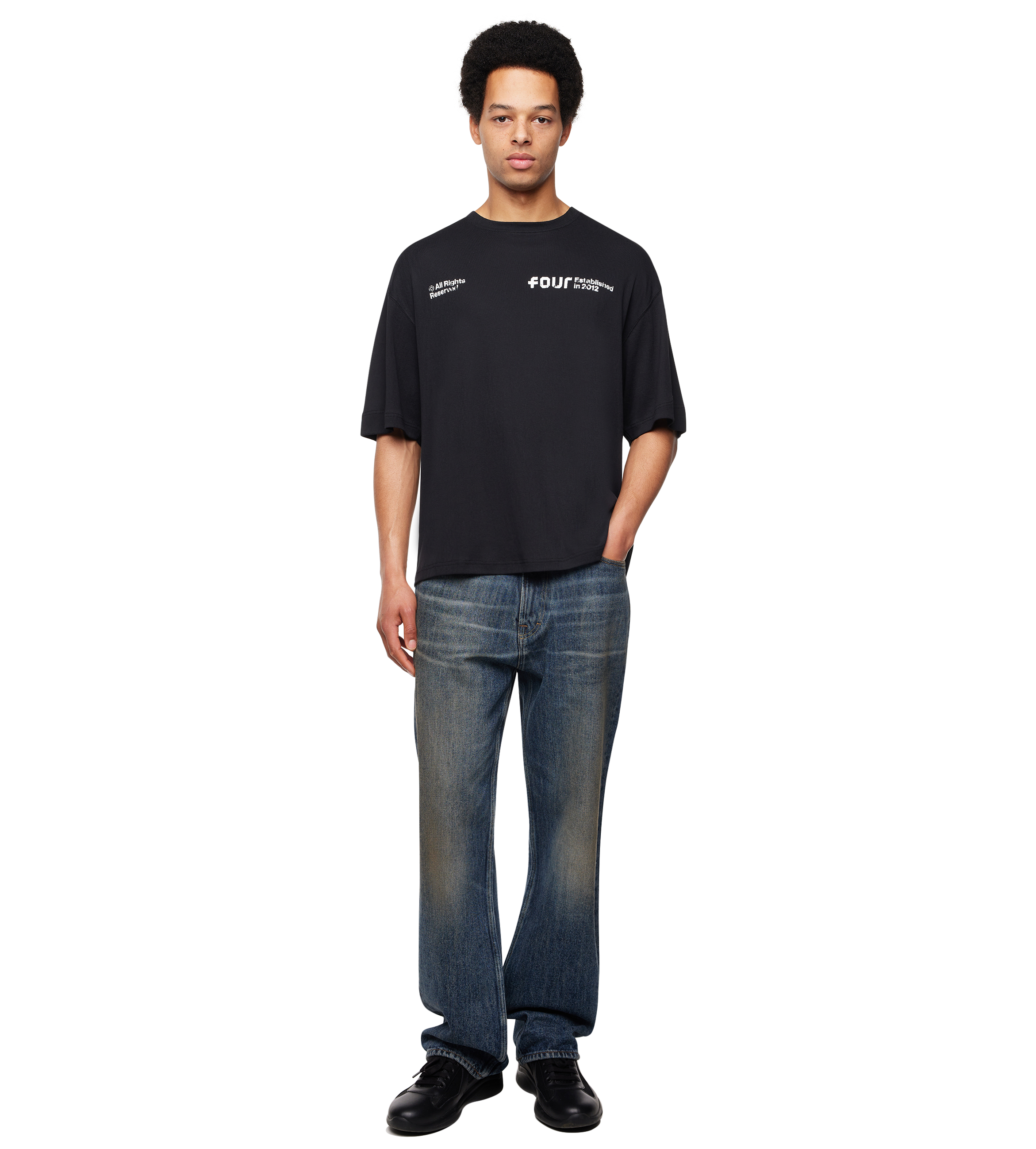 Quote Boxy T-shirt Zwart