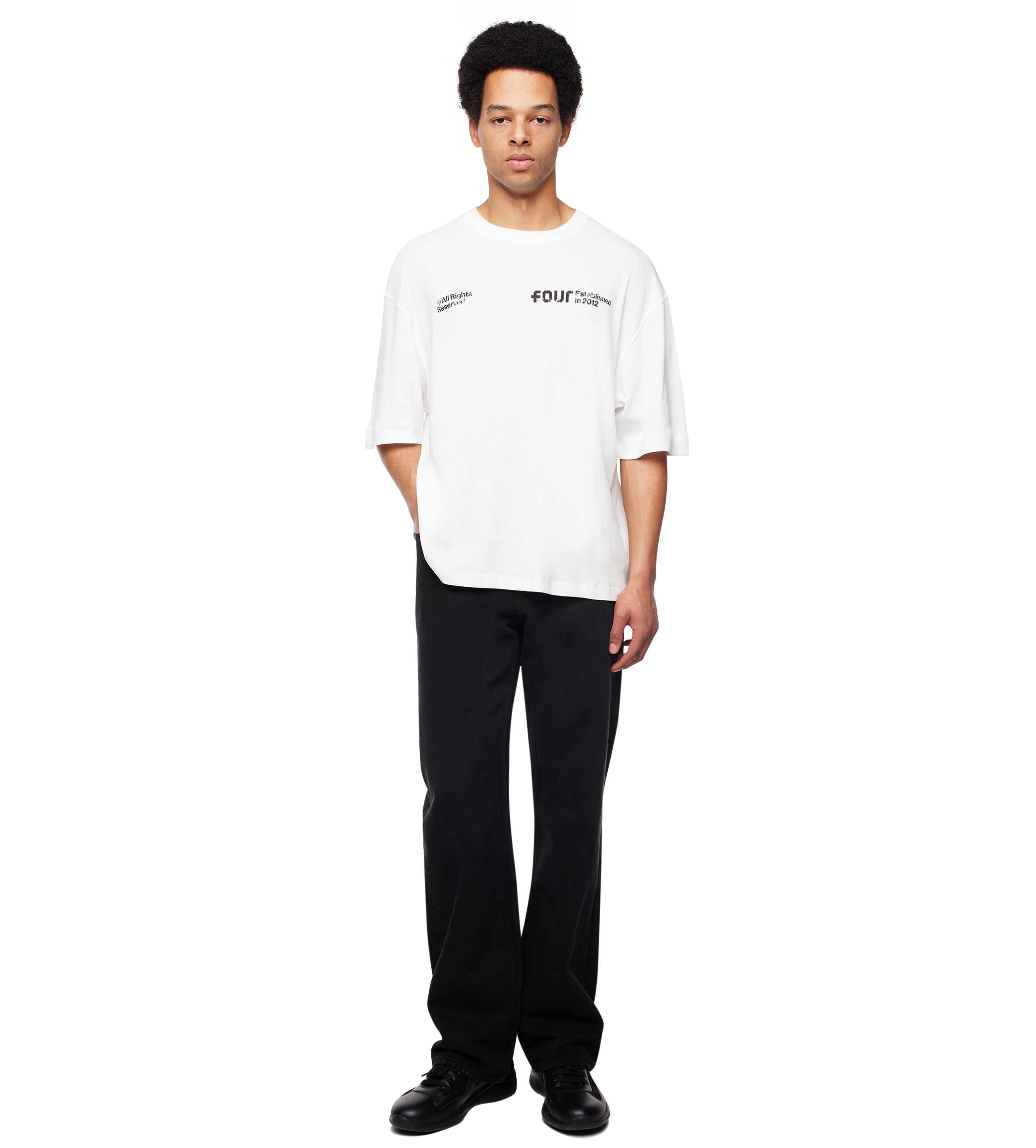 Reserved Boxy T-shirt Wit