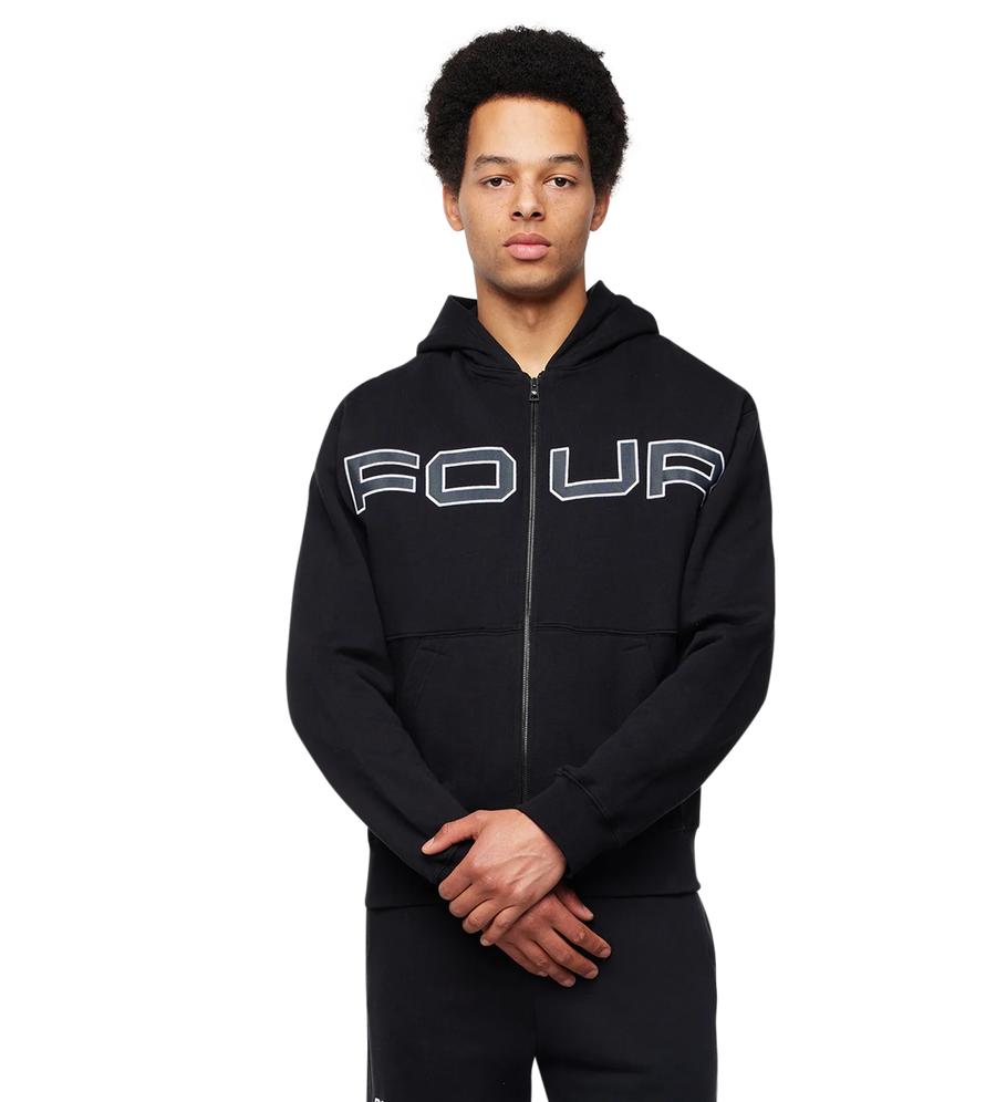 Bold Zip Up Hoodie Black