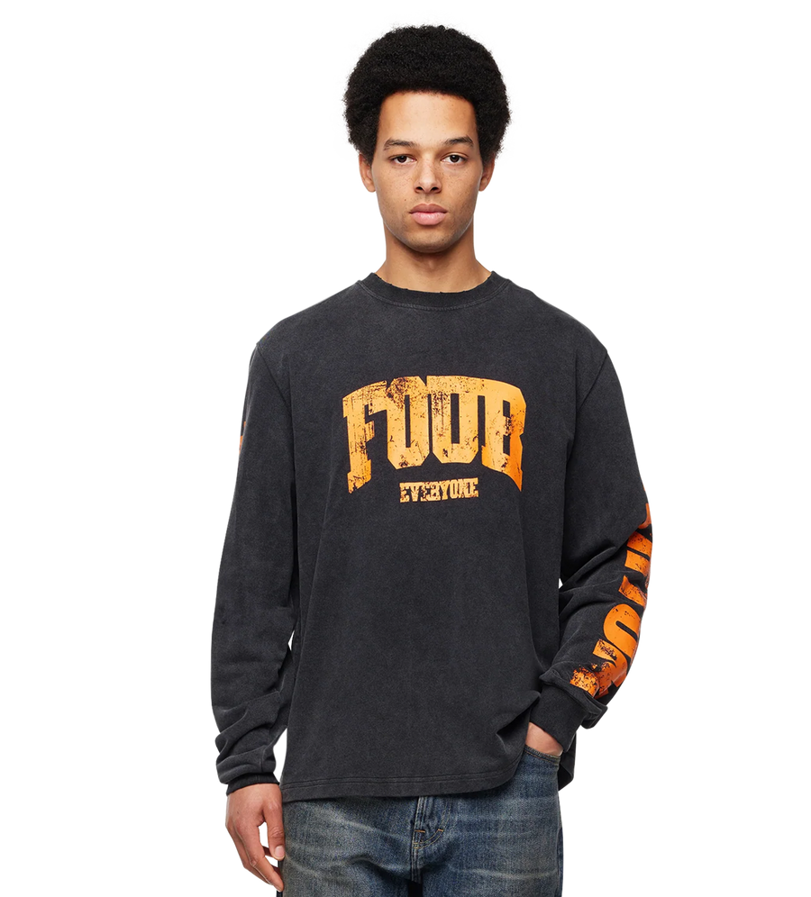 Four Everyone Longsleeve Washed Black/ Orange