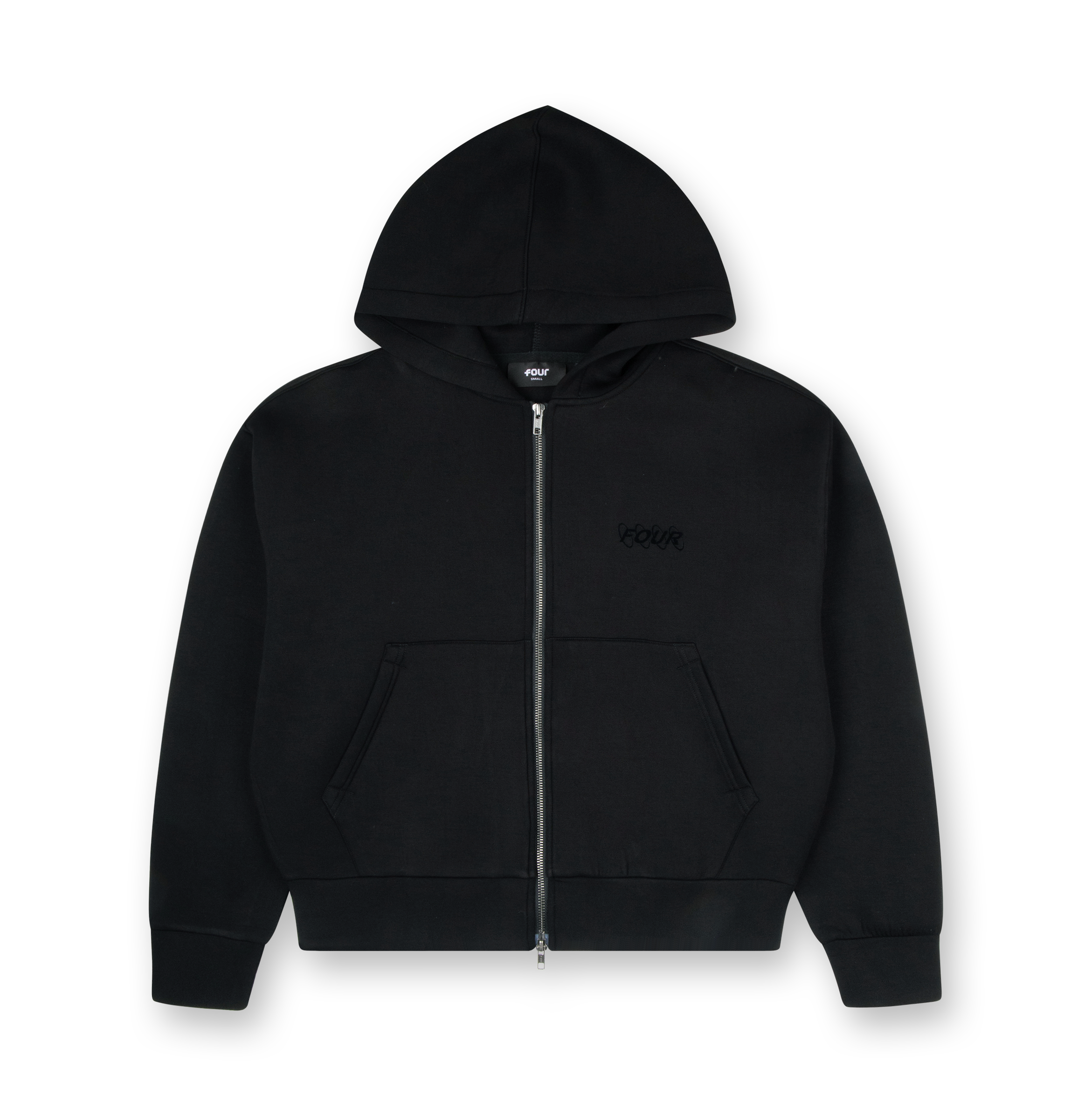 Circles Scuba Zip Up Hoodie Black