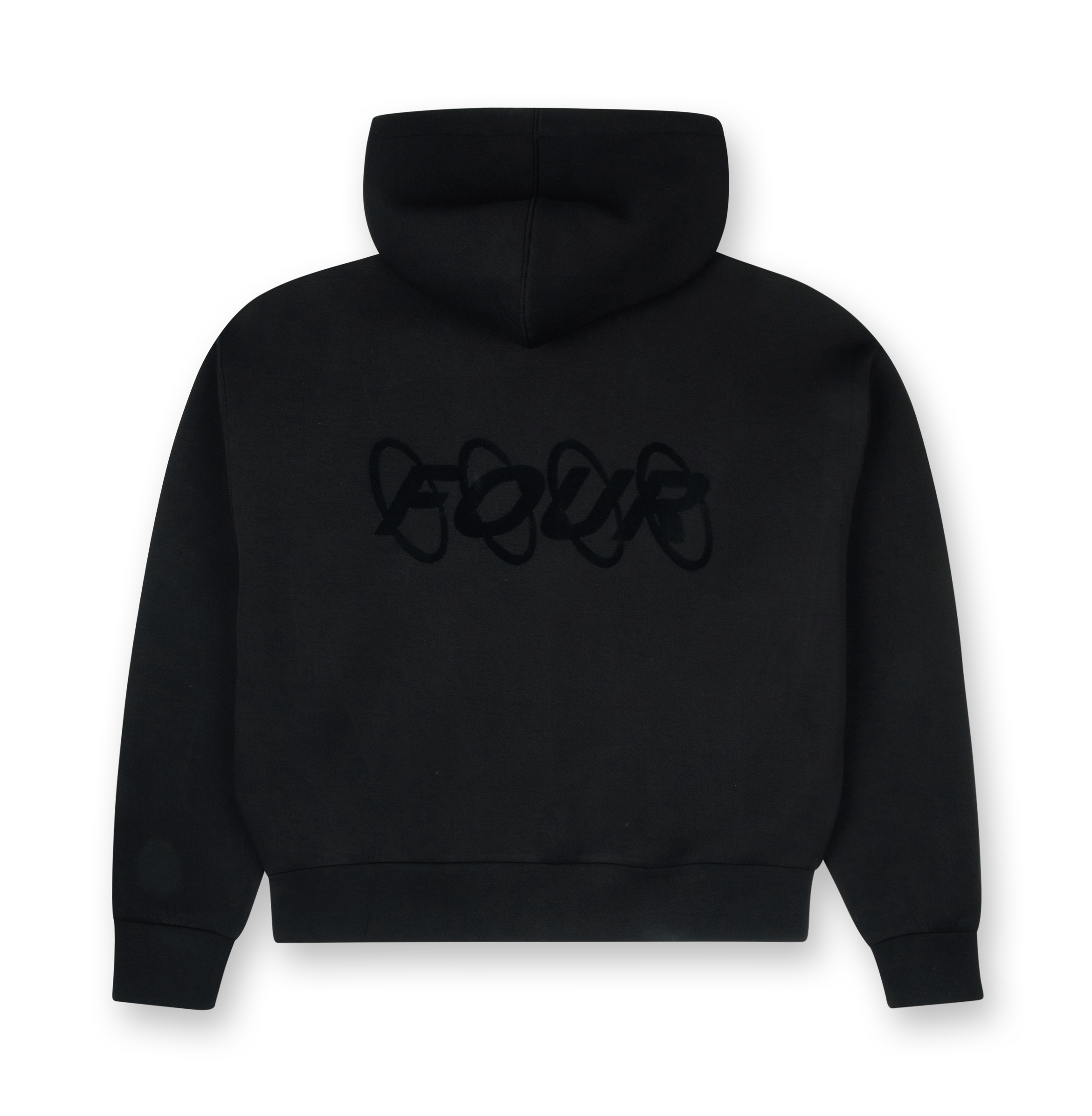 Circles Scuba Zip Up Hoodie Black