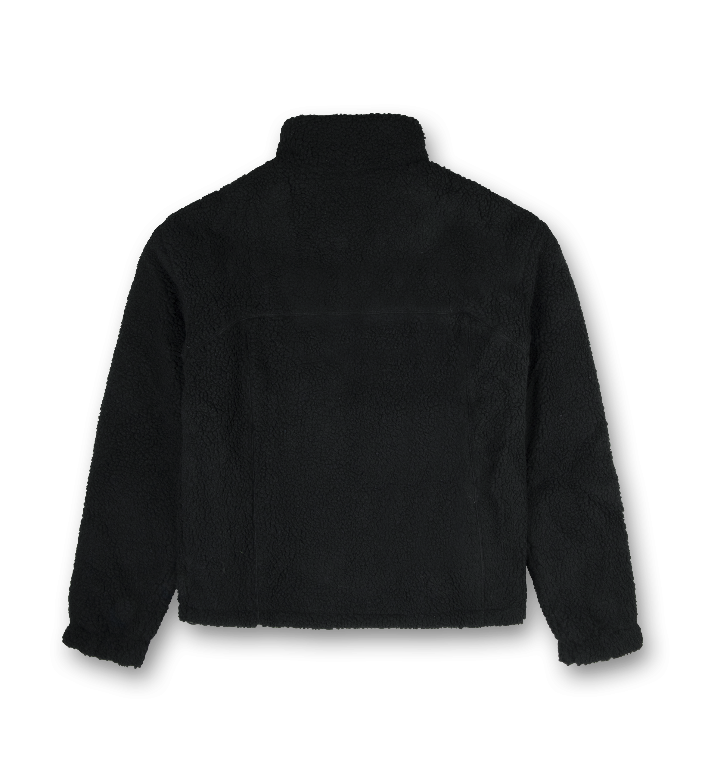 Square Logo Sherpa Zip Up Black
