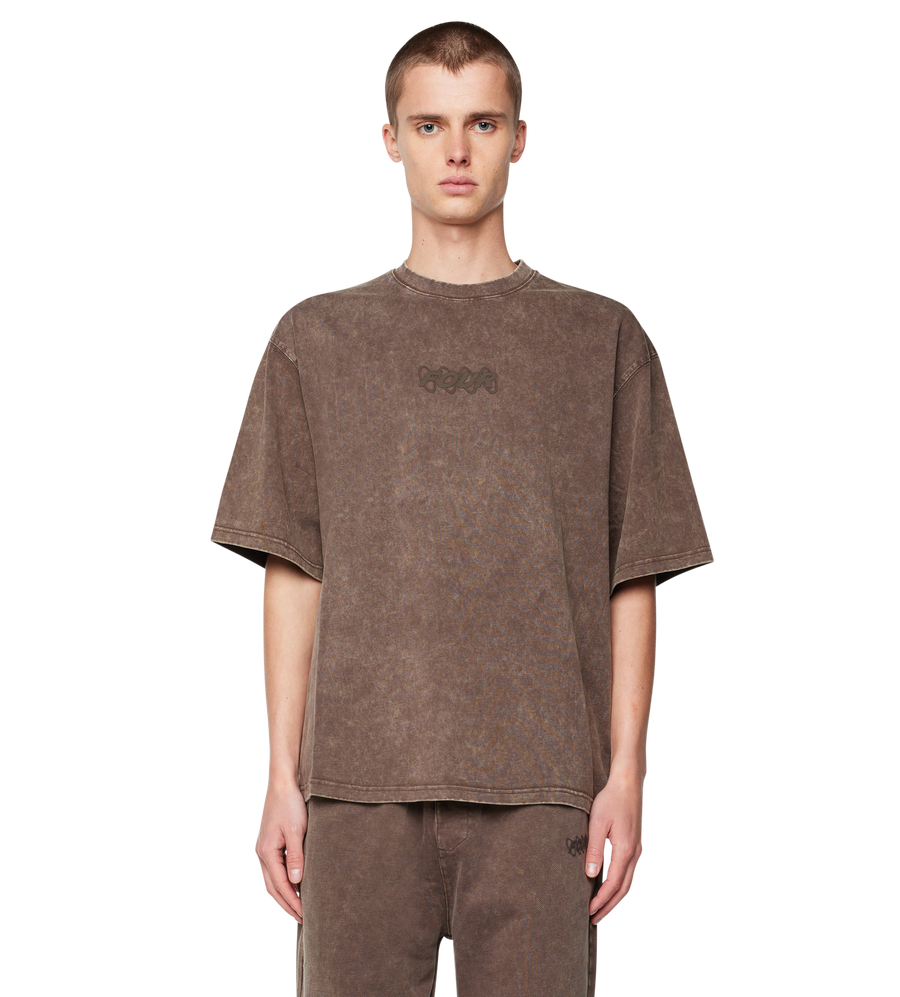Circles Boxy T-Shirt Washed Brown