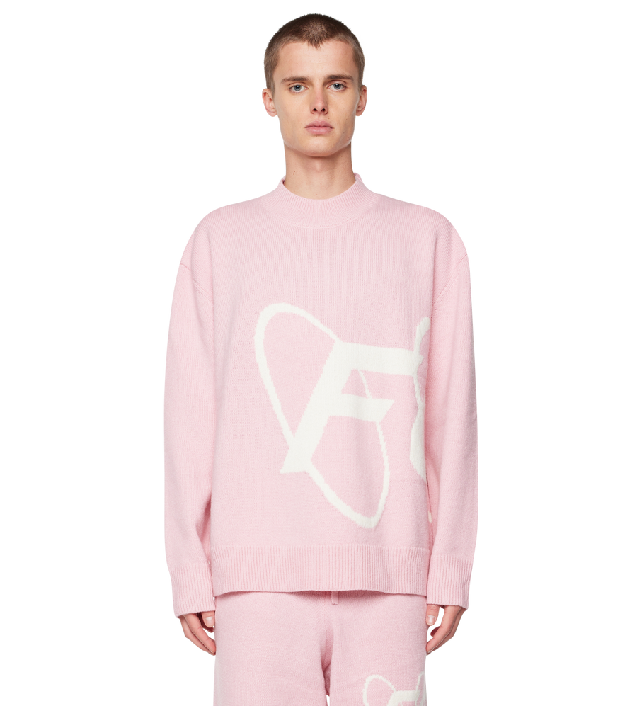 Big Circles Knitted Crewneck Soft Pink