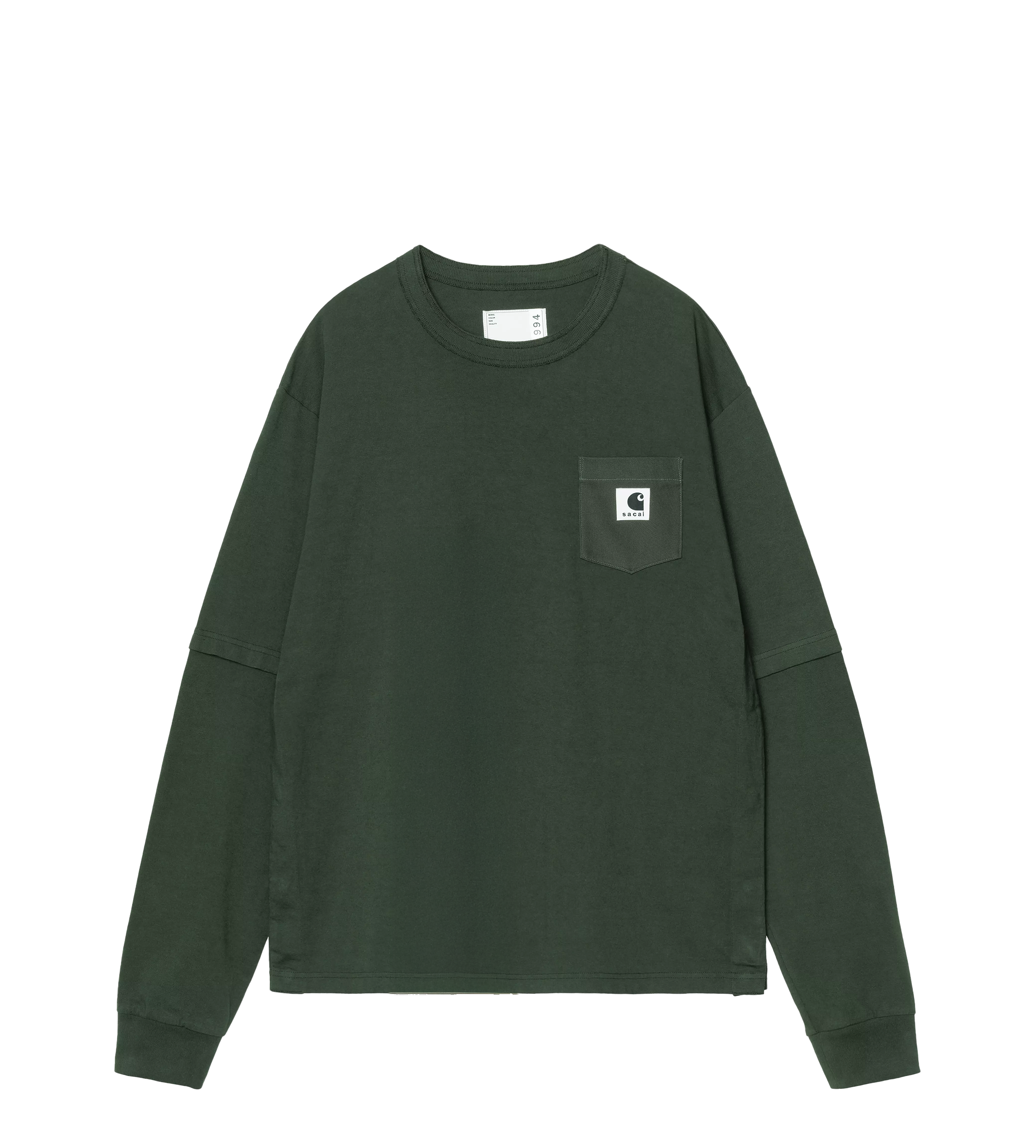 Sacai x Carhartt WIP Cotton Jersey L/S T-Shirt in Green Sacai x Carhartt WIP Cotton Jersey L/S T-Shirt in Green