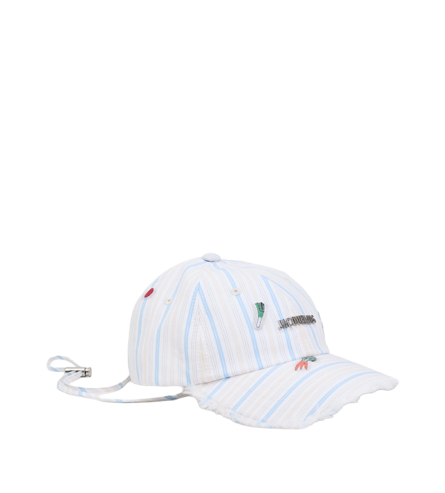 Jacquemus La Casquette Artichaut Cap in White / Multicolour