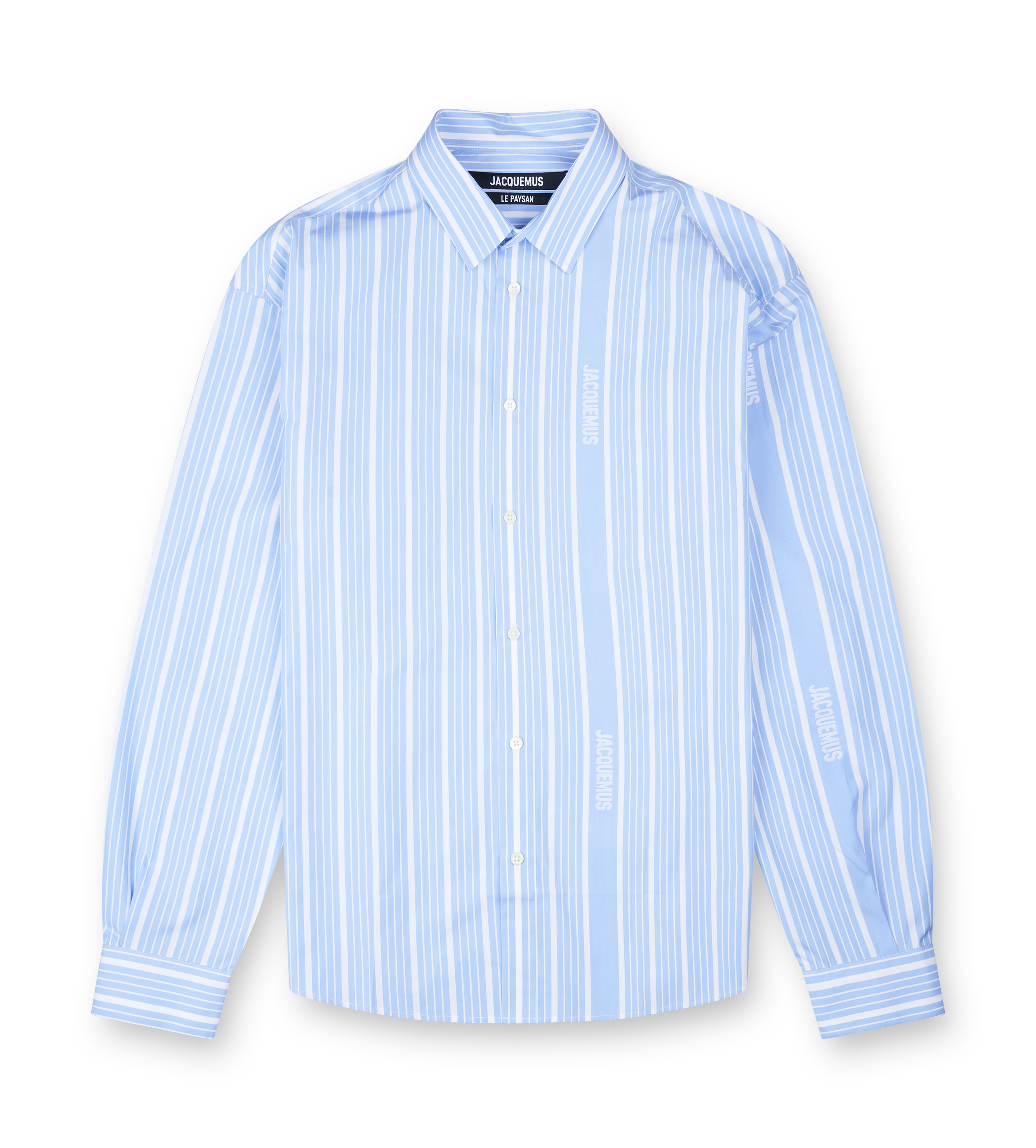 Light blue striped shirt on a white background