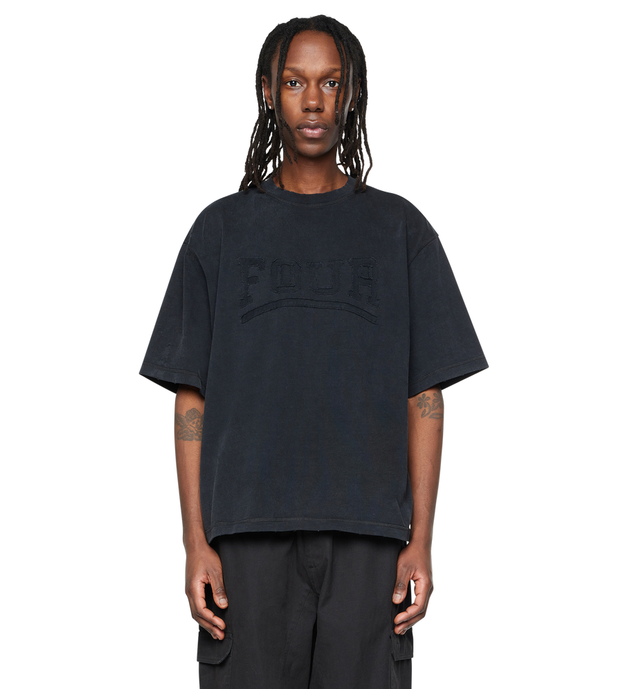 Destroyed Boxy T-Shirt Washed Black
