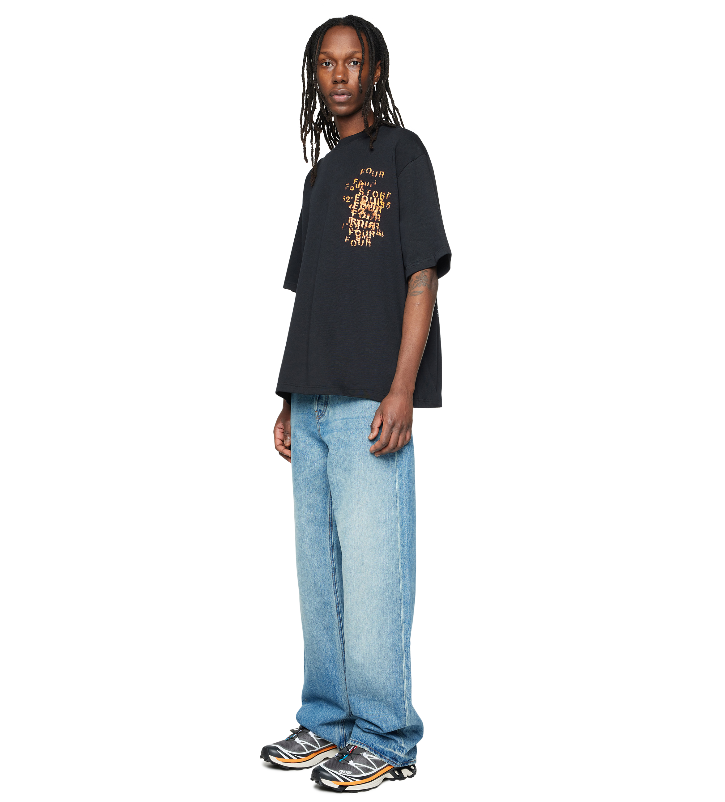 World Location Boxy T-shirt Zwart