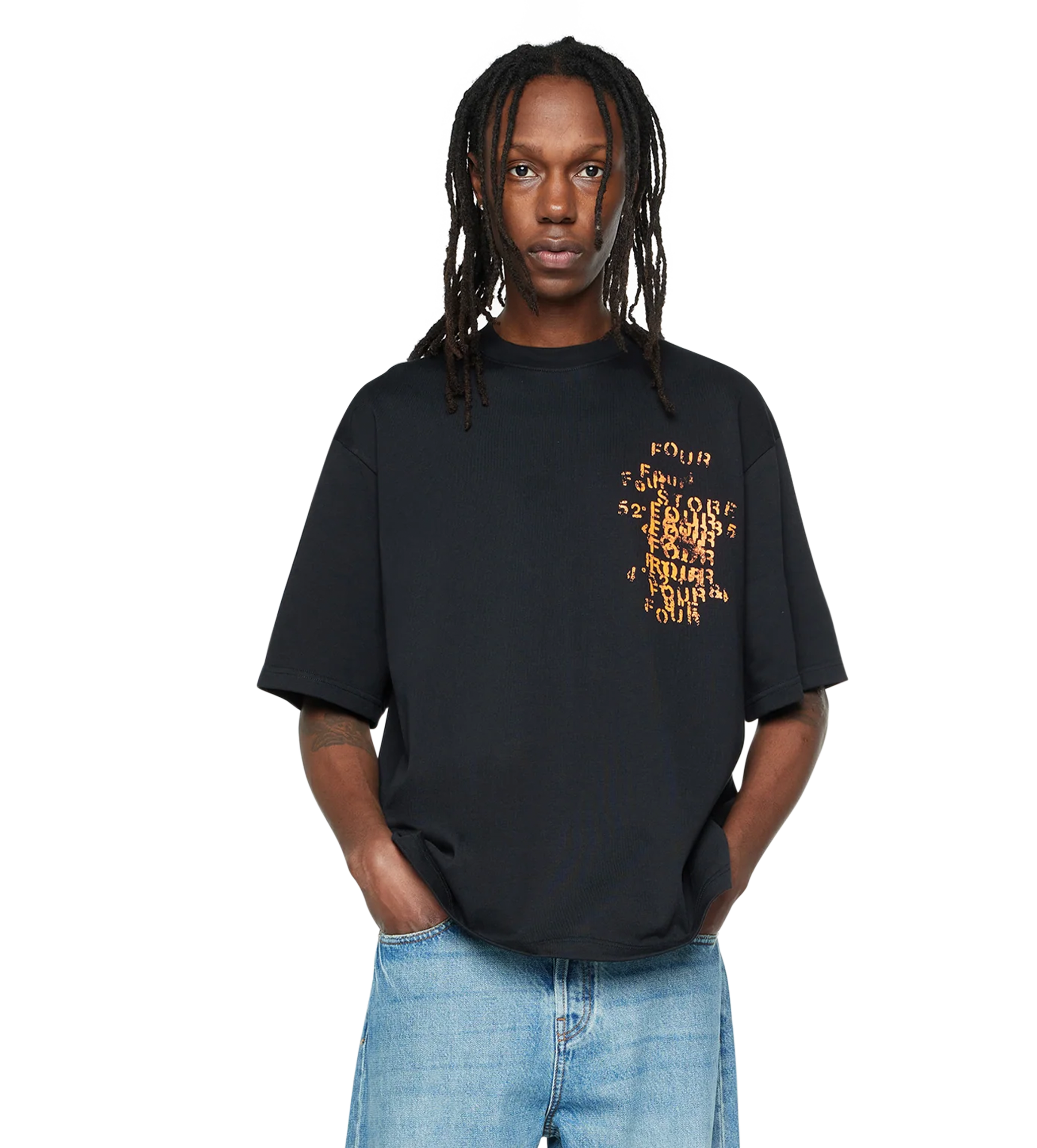 World Location Boxy T-shirt Zwart