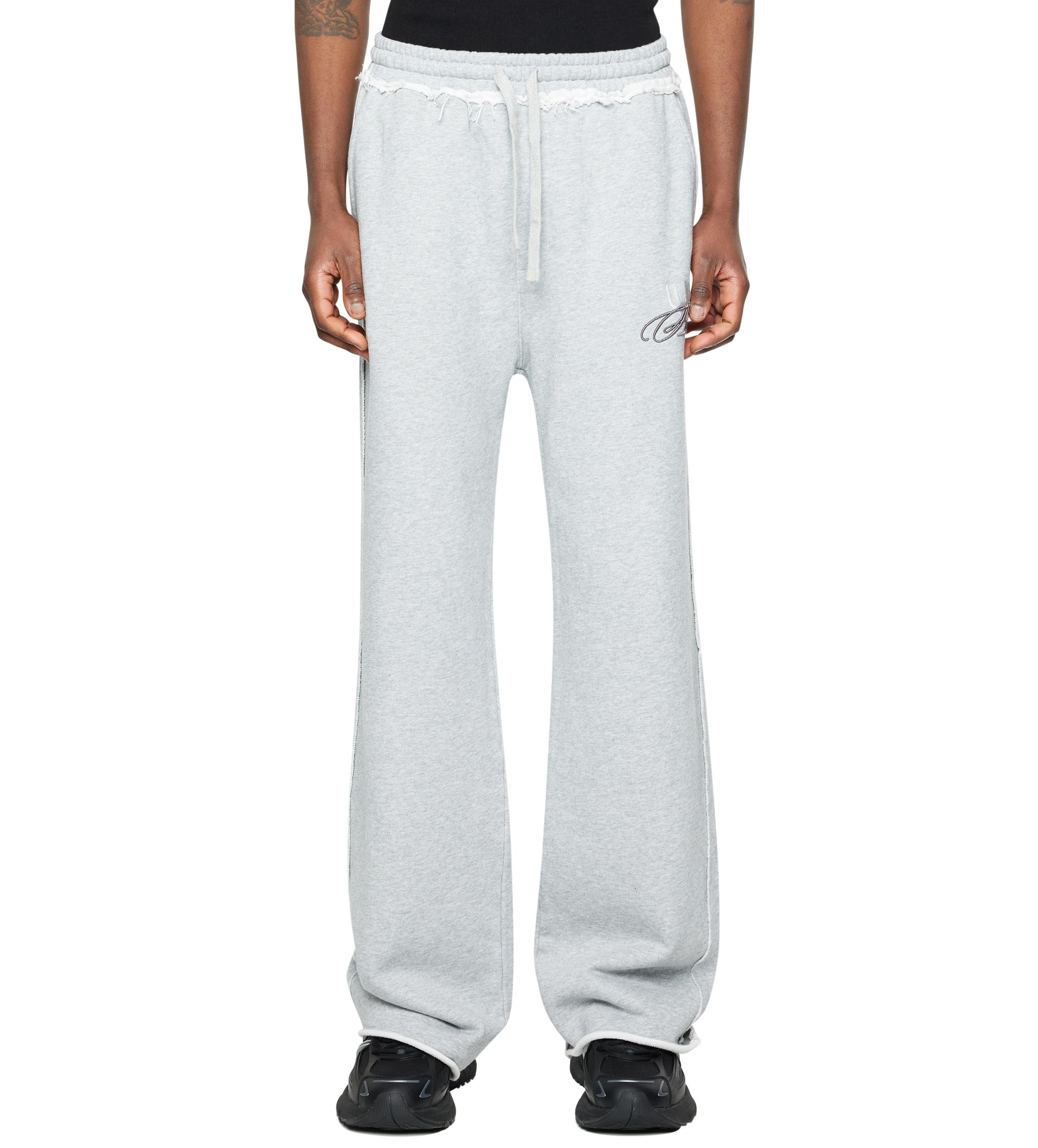 Raw Edge Sweatpants Grey Melange