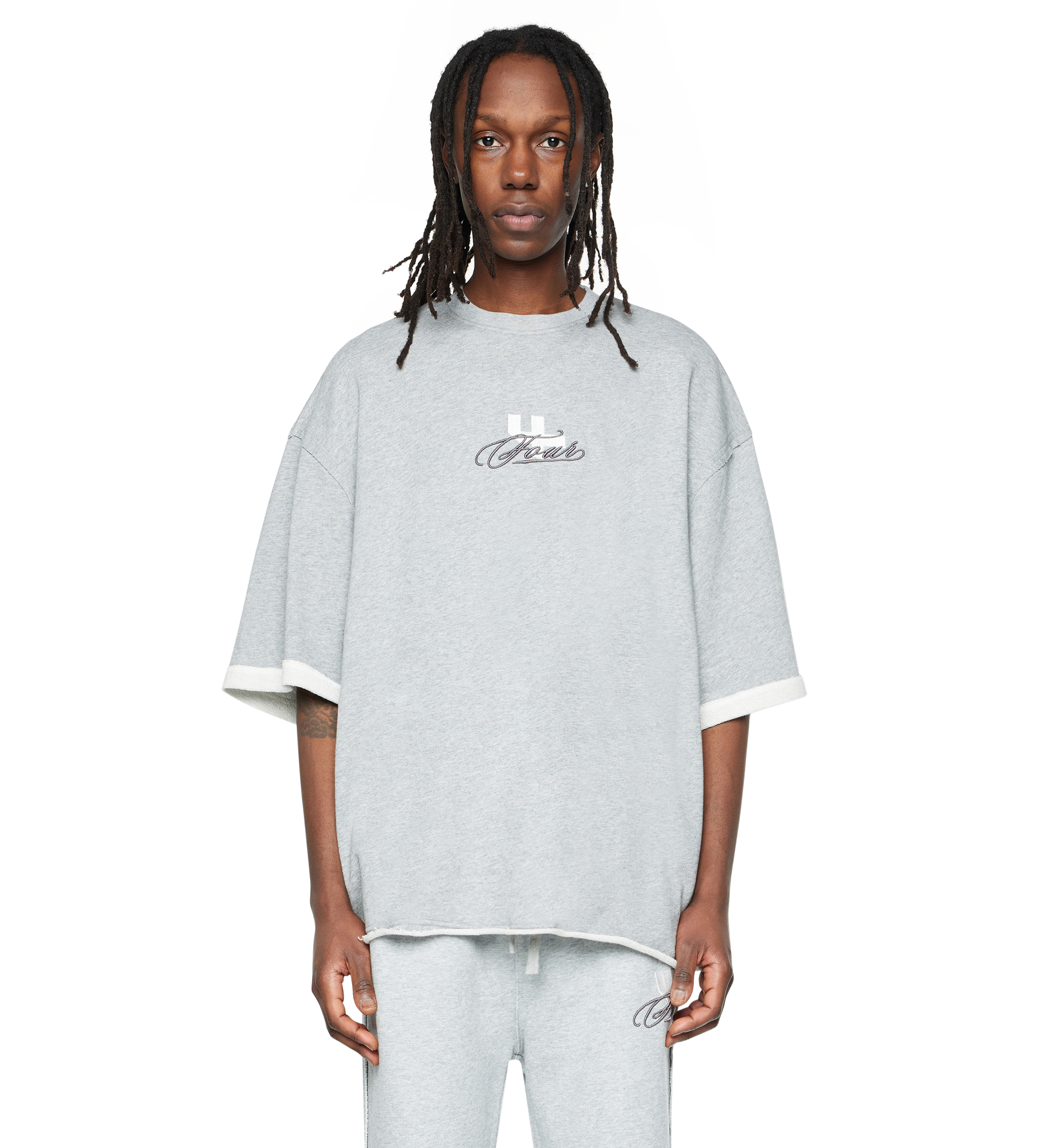Raw Edge T-Shirt Grey Melange