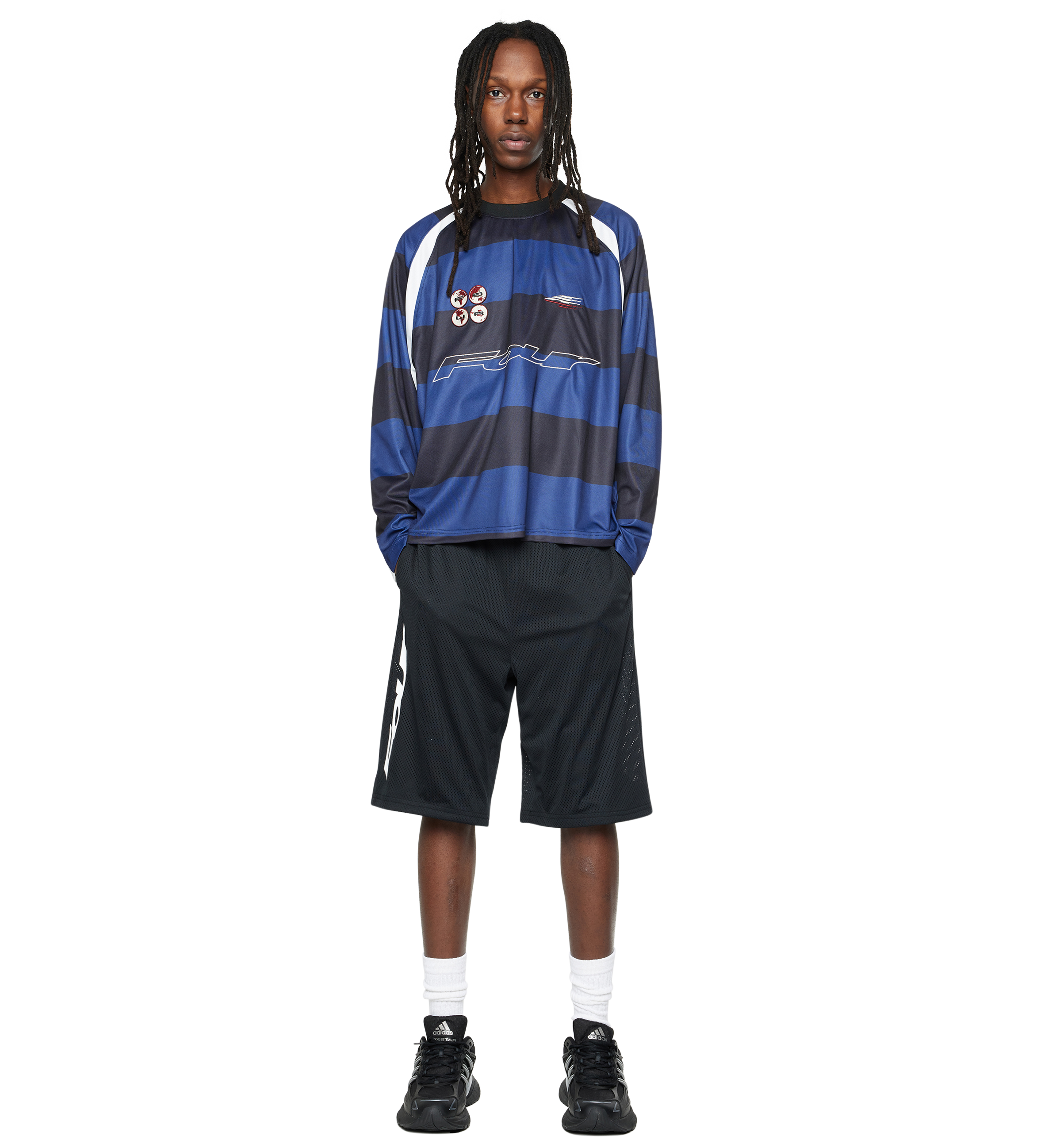 LS Football Shirt Zwart/ Blauw