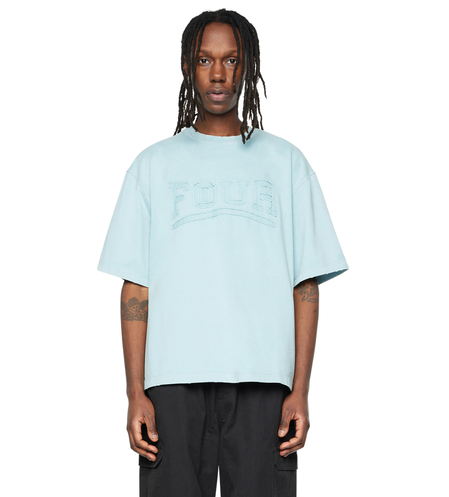 Destroyed Boxy T-Shirt Washed Aqua Gray
