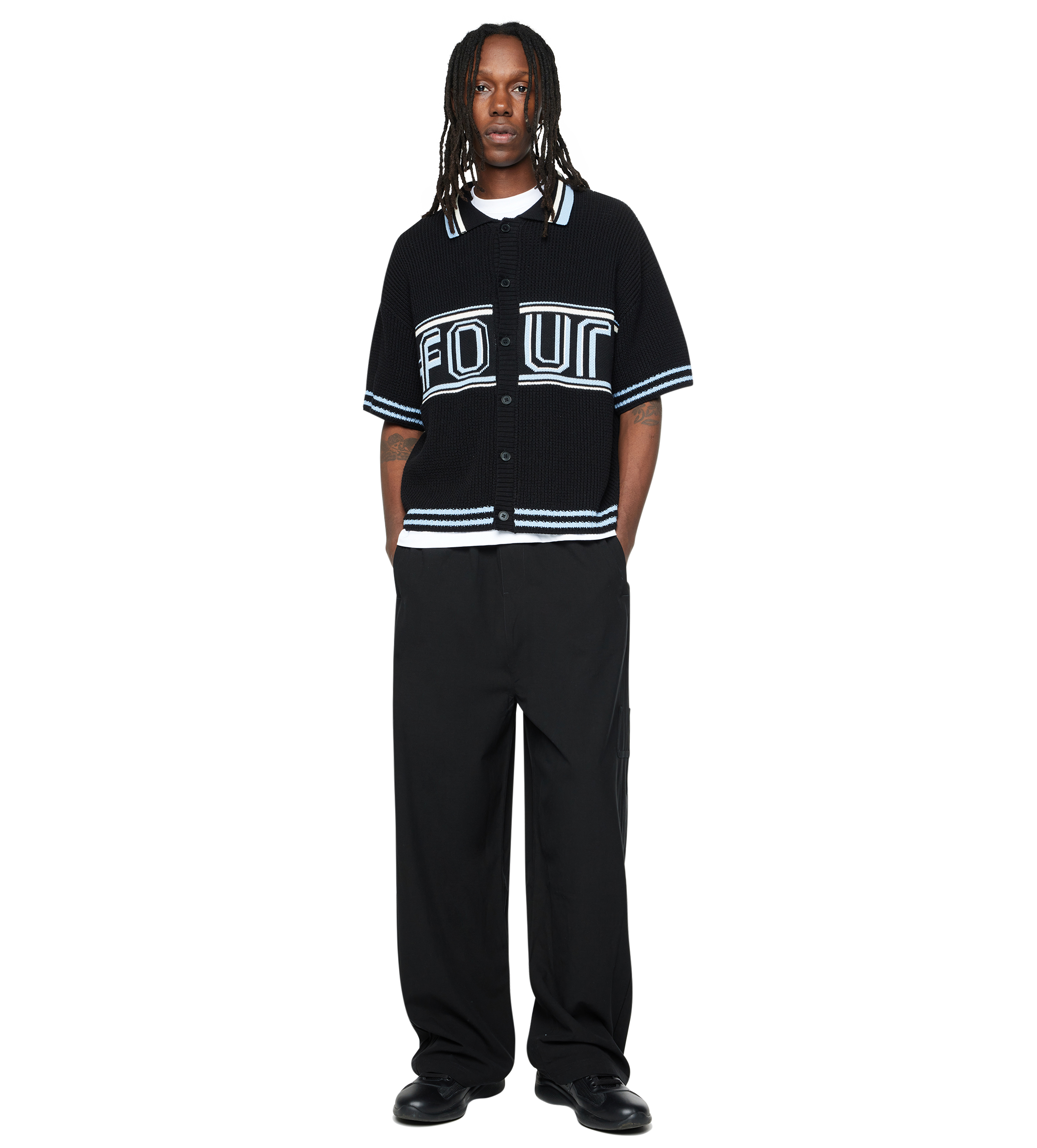 Logo Knitted SS Shirt Black