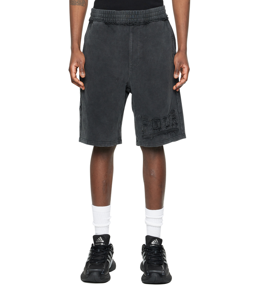 Destroyed Shorts in Washed Black