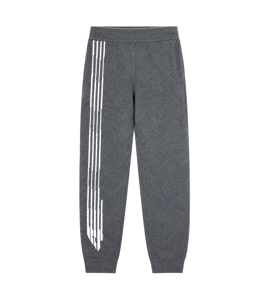 Special Knitted Pants Cuffed Grey/ White