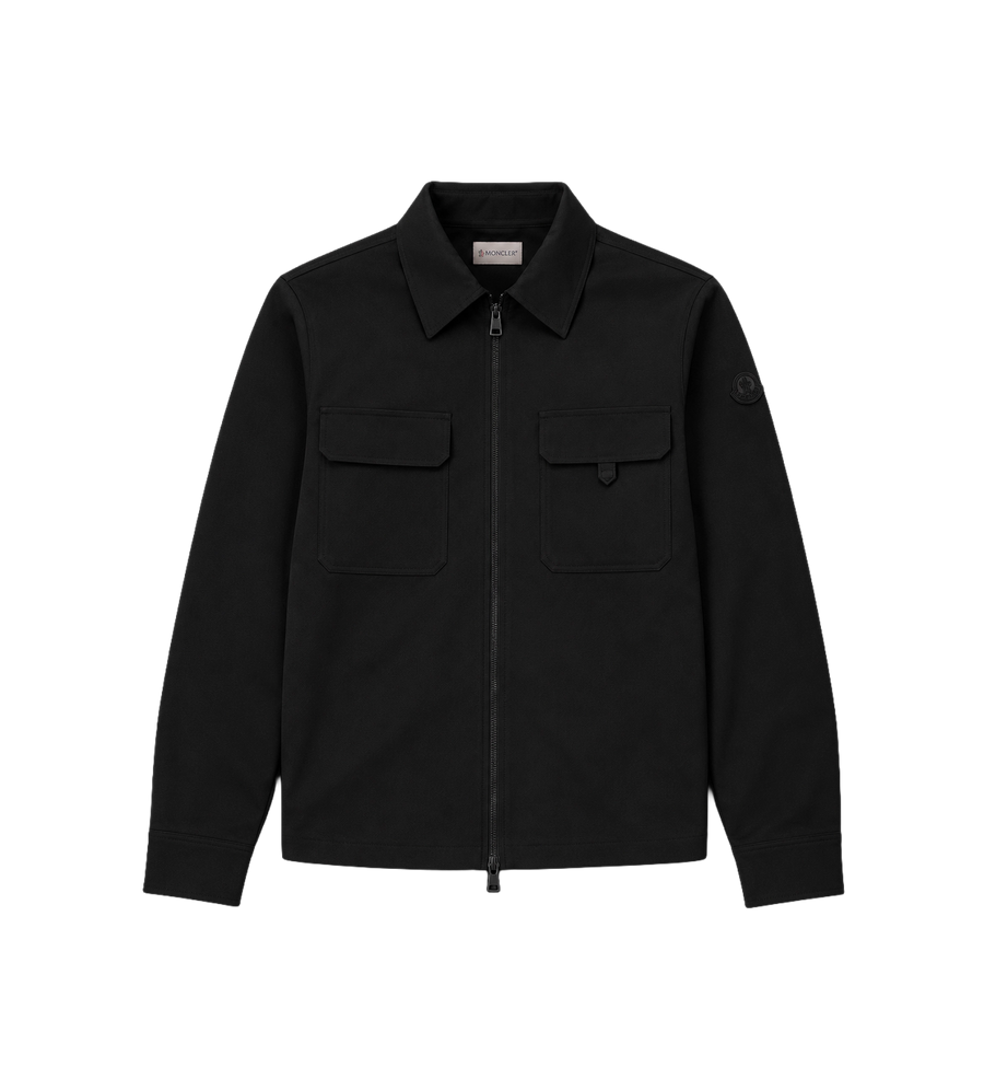 Seersucker Overshirt Zwart