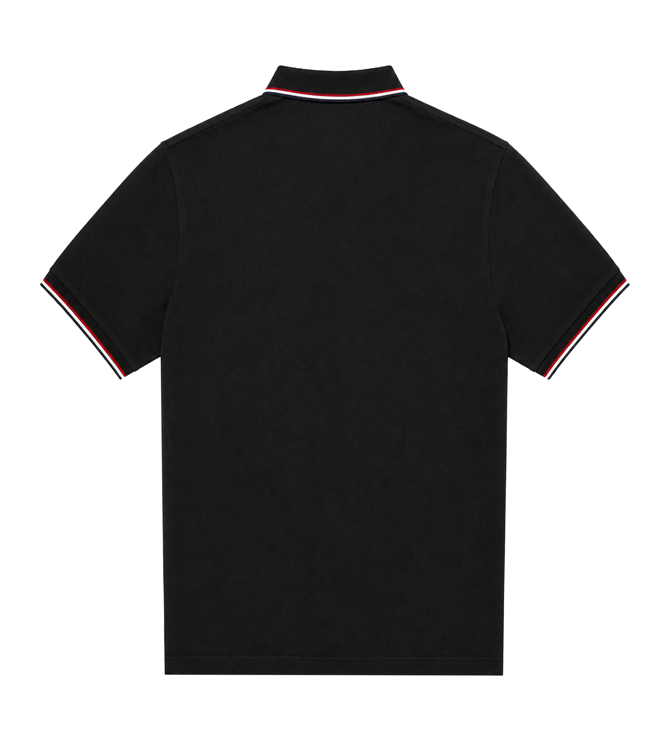 Moncler Tricolour-Trimmed Piqué Polo Shirt in Black