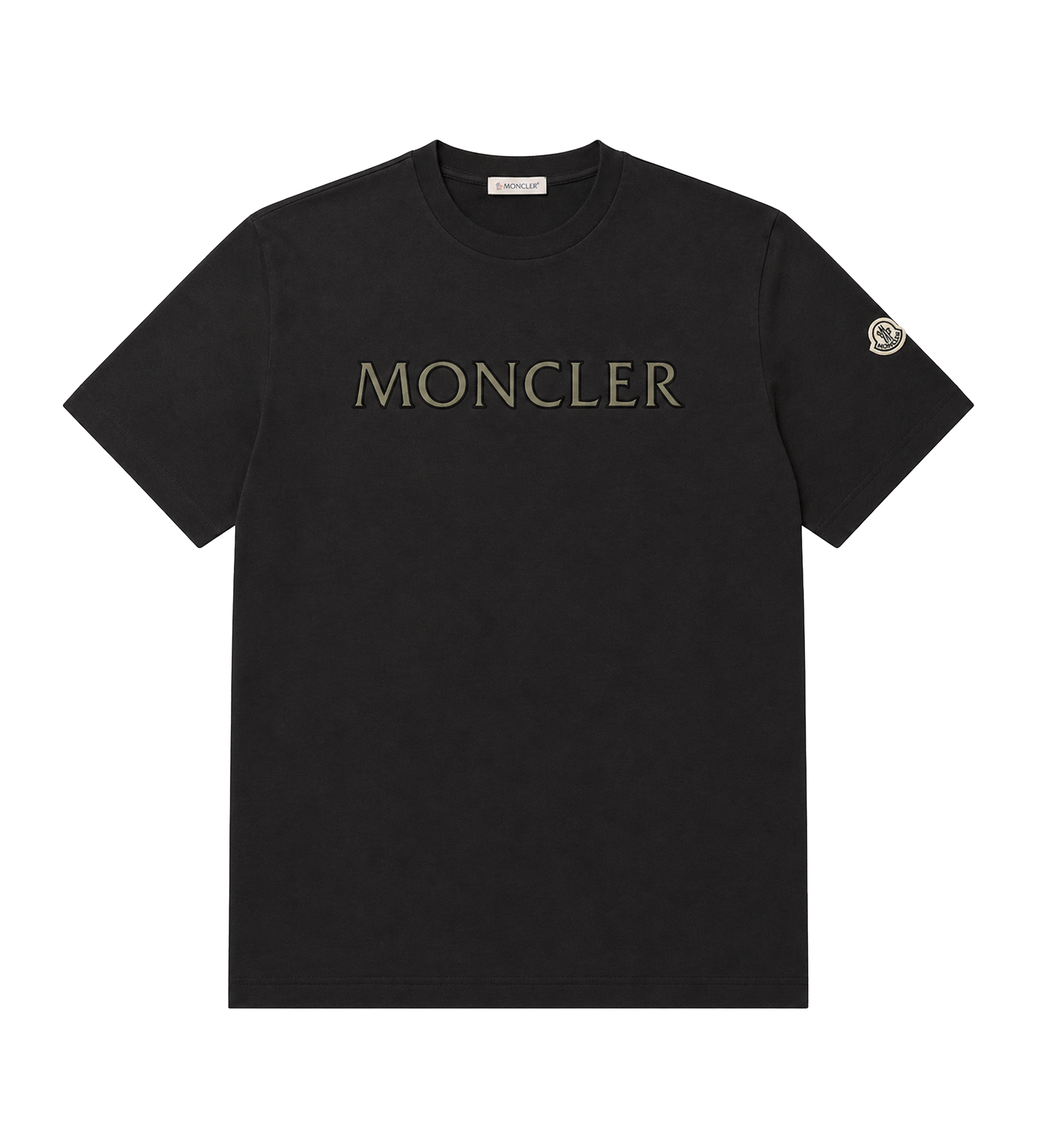 Moncler Logo Print T-Shirt in Black