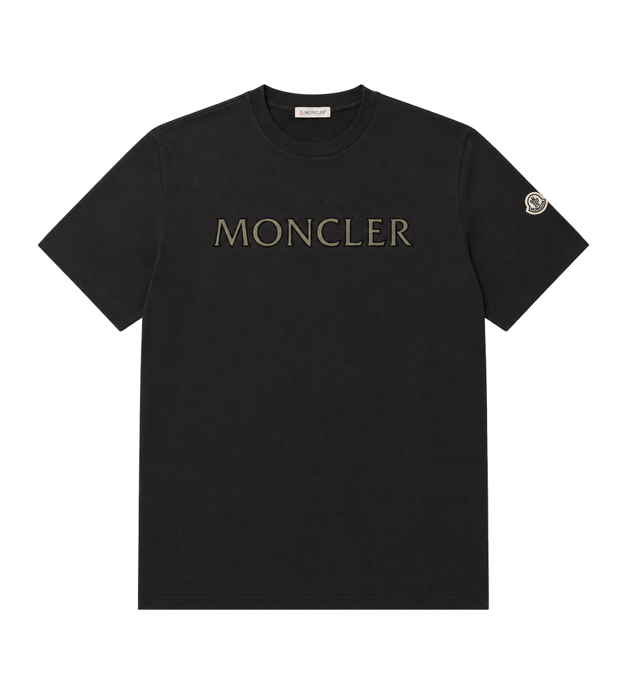Moncler Logo Print T-Shirt in Black