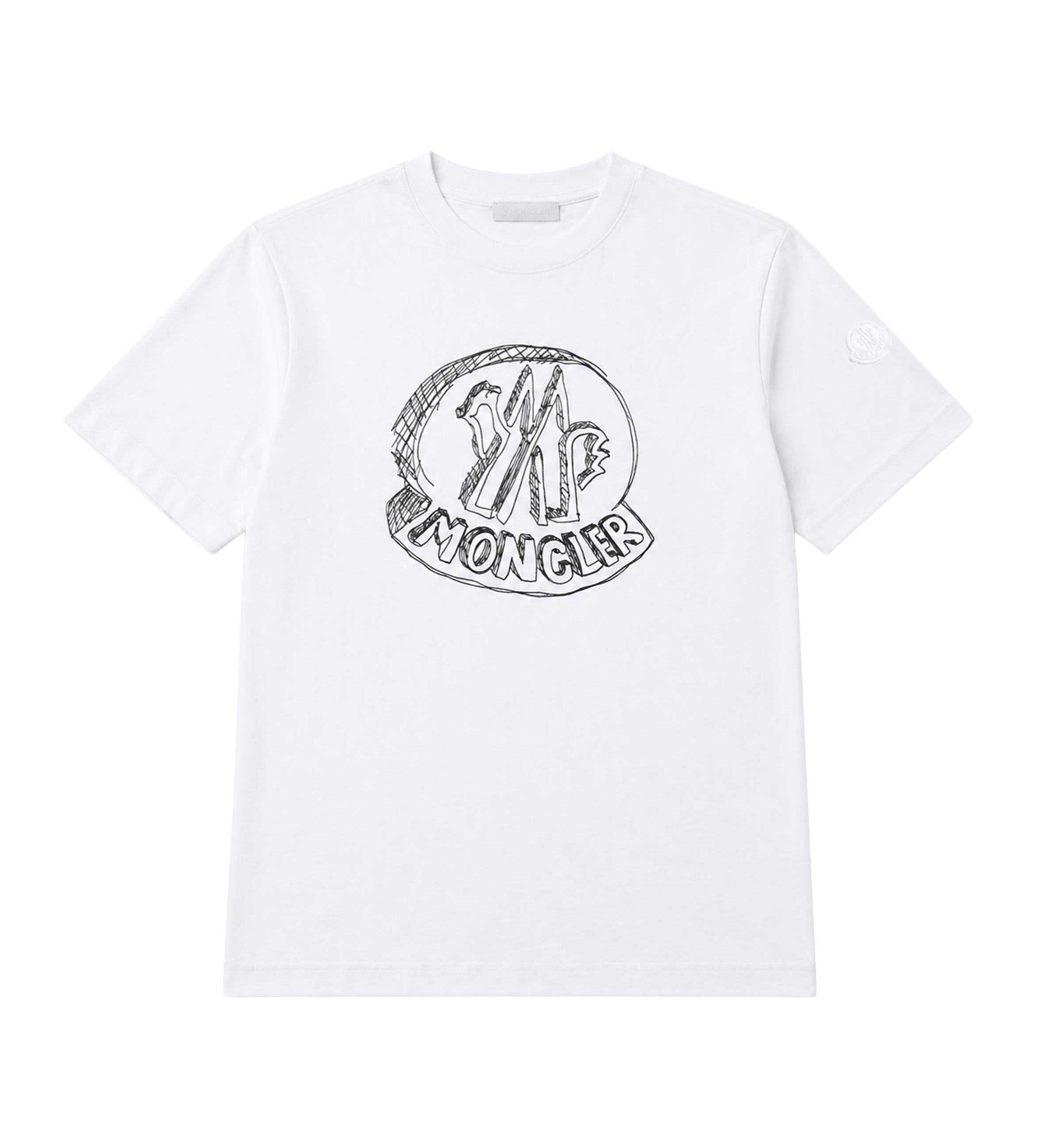 Moncler Sketch Embroidered Logo T-Shirt in White – FOUR Amsterdam