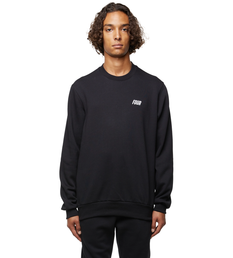 Slim Fit Logo Crewneck Black - XS