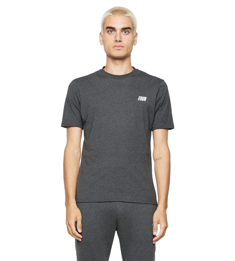 Slim Fit Logo T-shirt Dark Grey Melange - XL