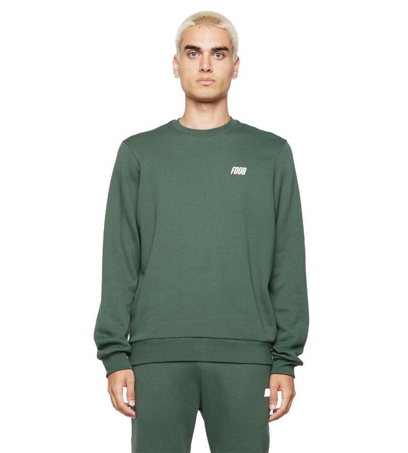 Slim fit Logo Crewneck Deep Forest - XL