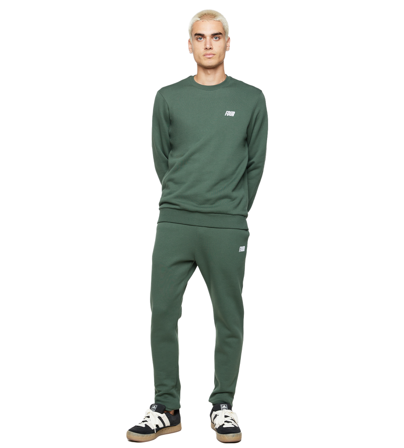 Slim fit Logo Crewneck Deep Forest - XL