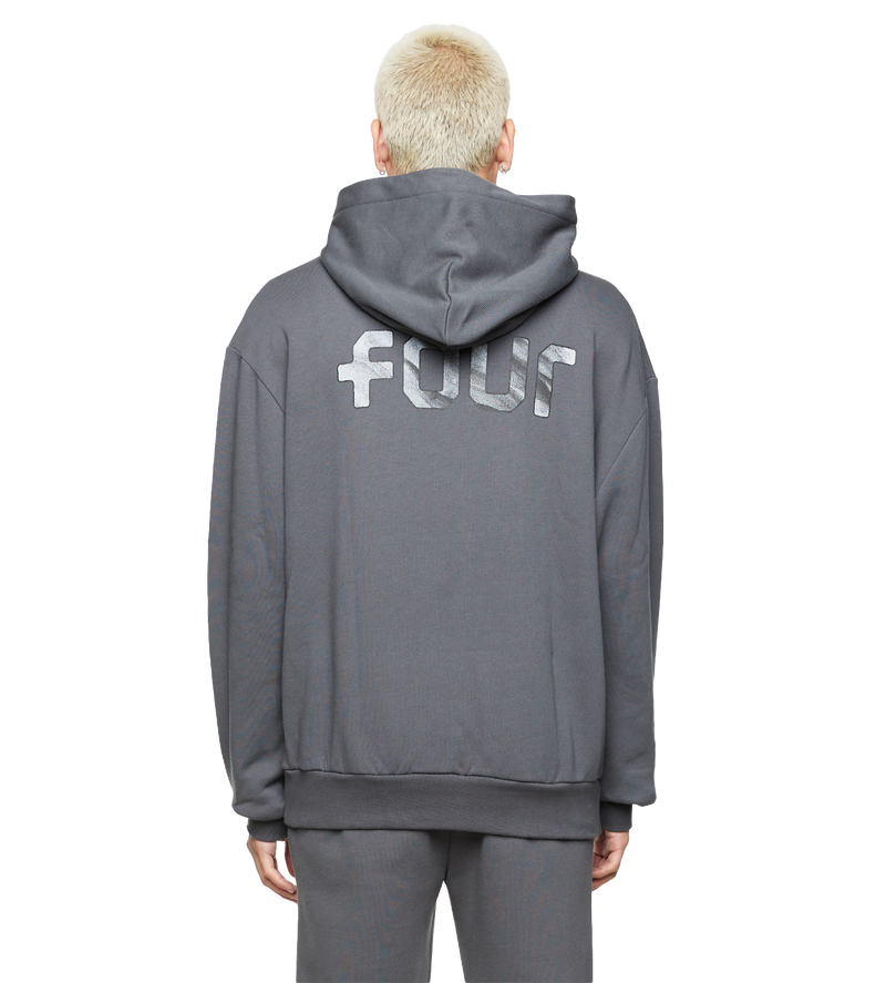 Outline Logo Hoodie Black Sand - L