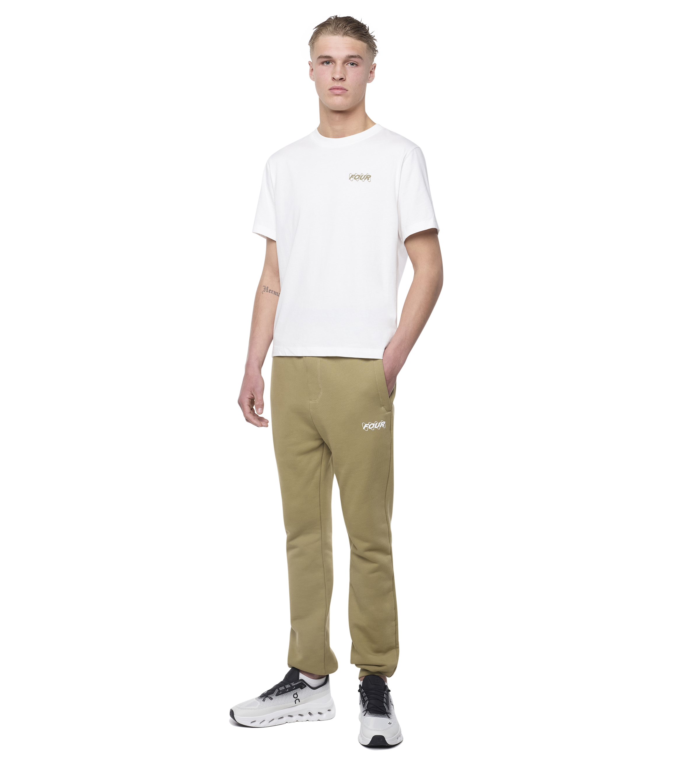 Circles T-shirt White/ Olive