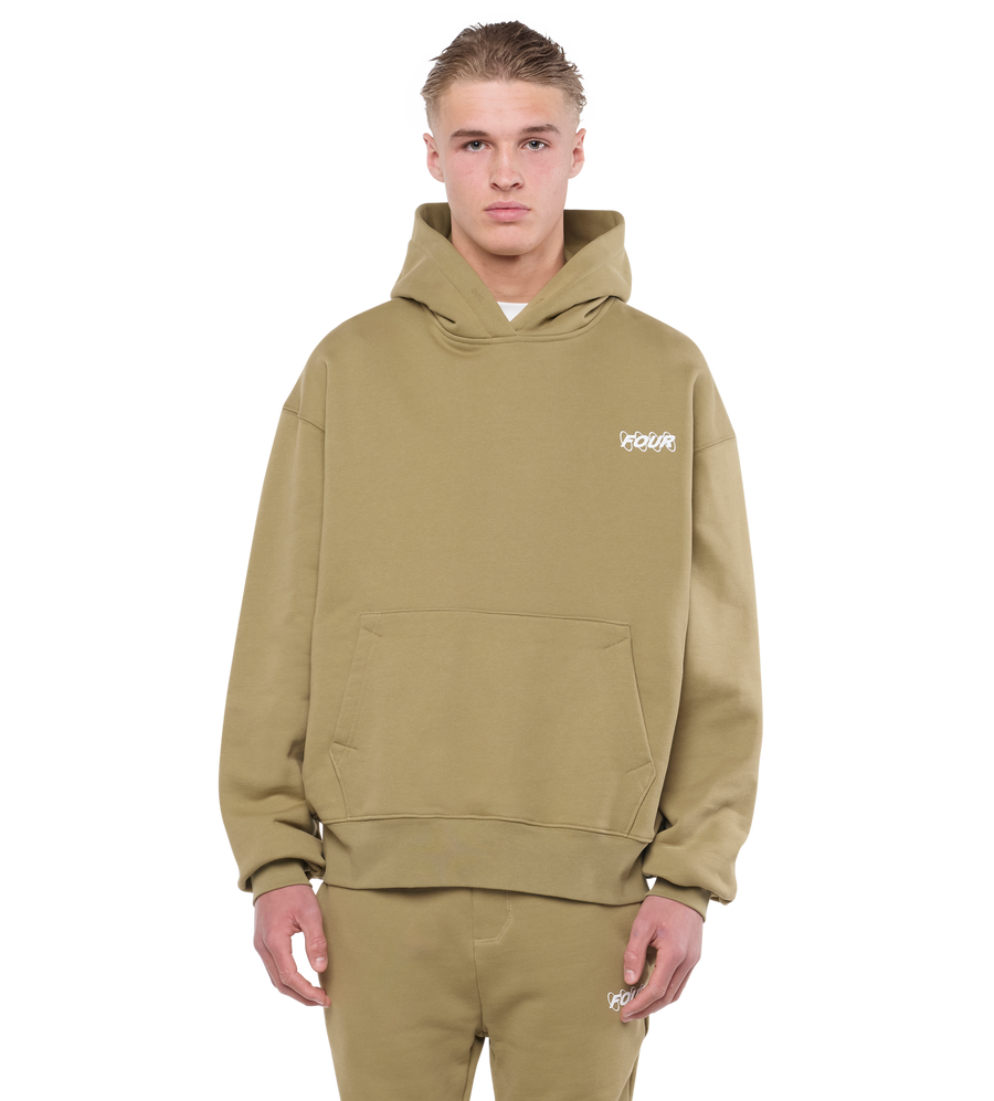 Circles Hoodie Dusty Olijf