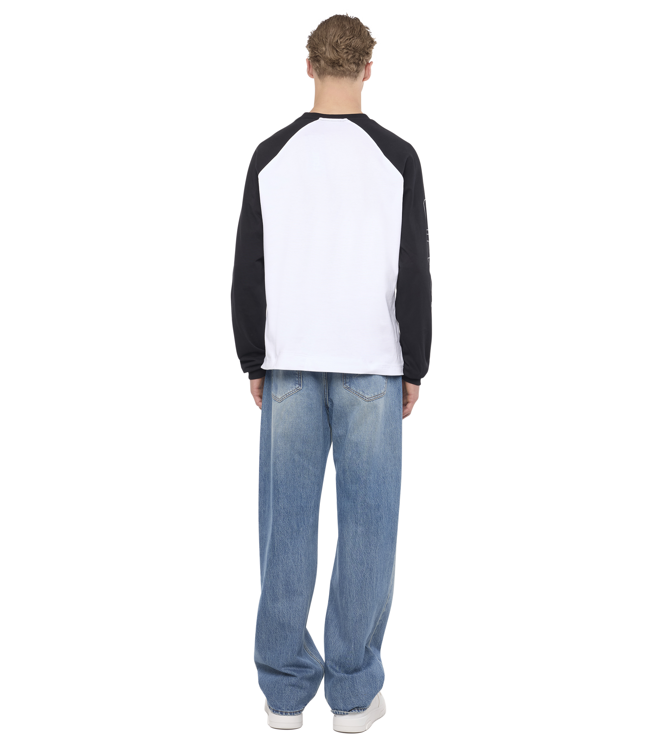 Bold Raglan Longsleeve Zwart / Wit