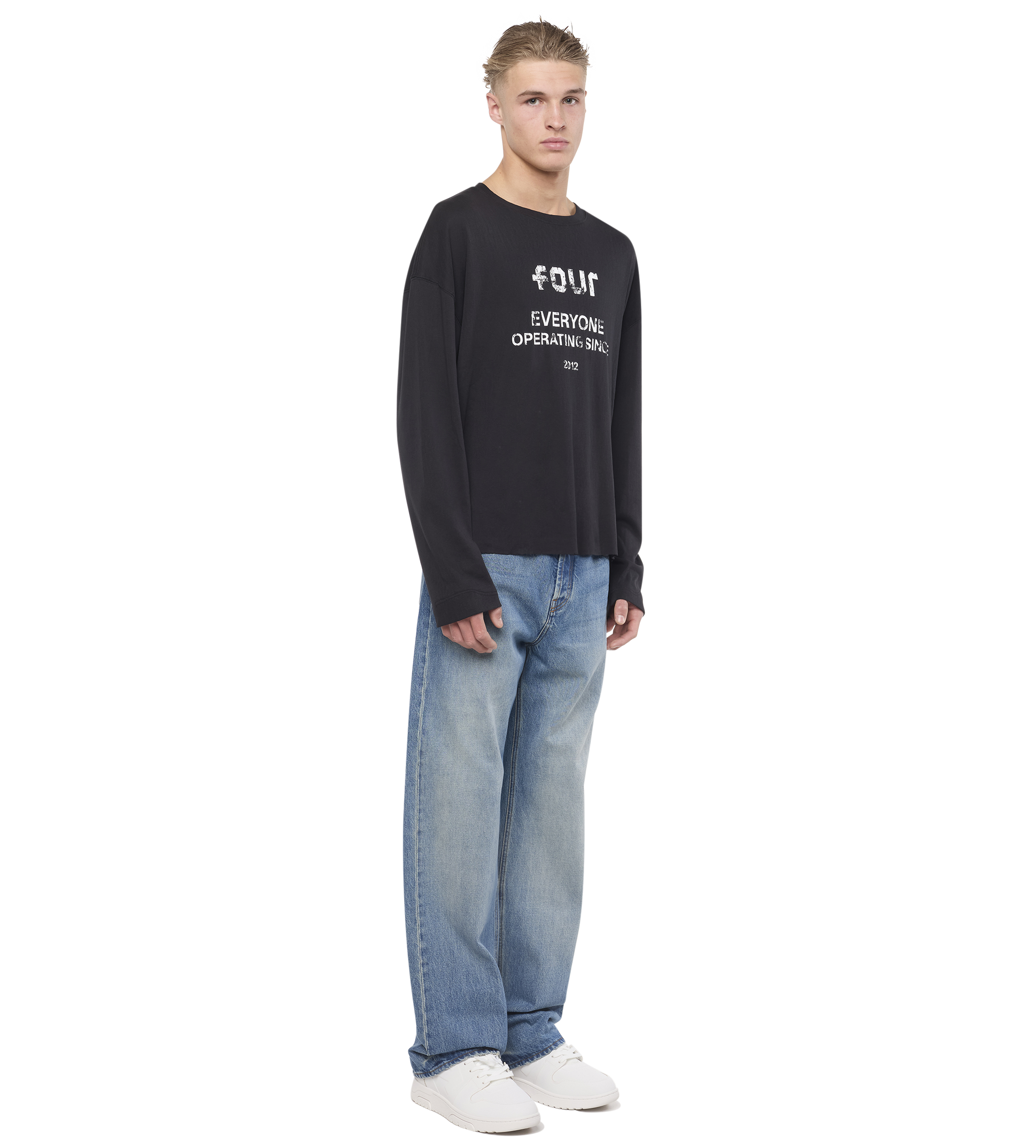 Quote Boxy Longsleeve Zwart