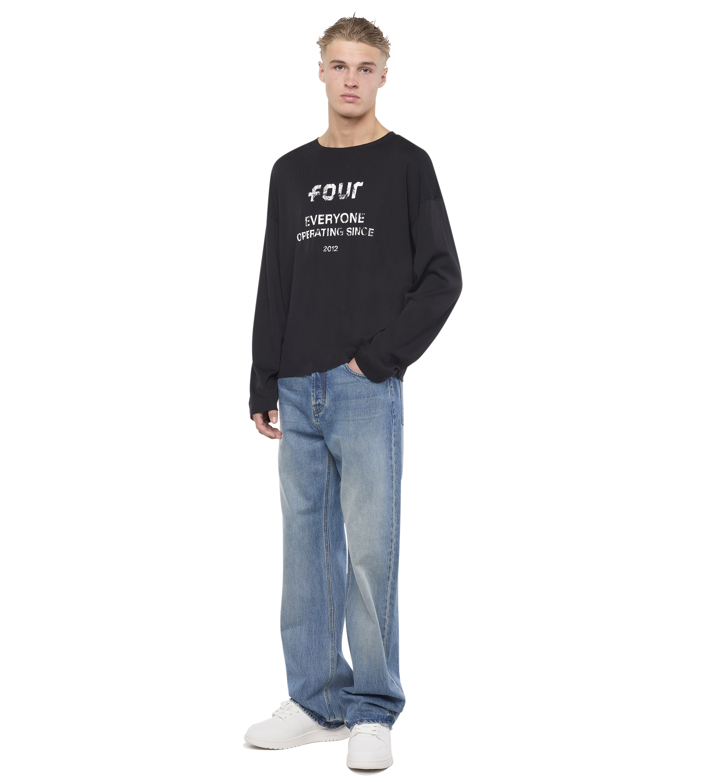 Quote Boxy Longsleeve Zwart