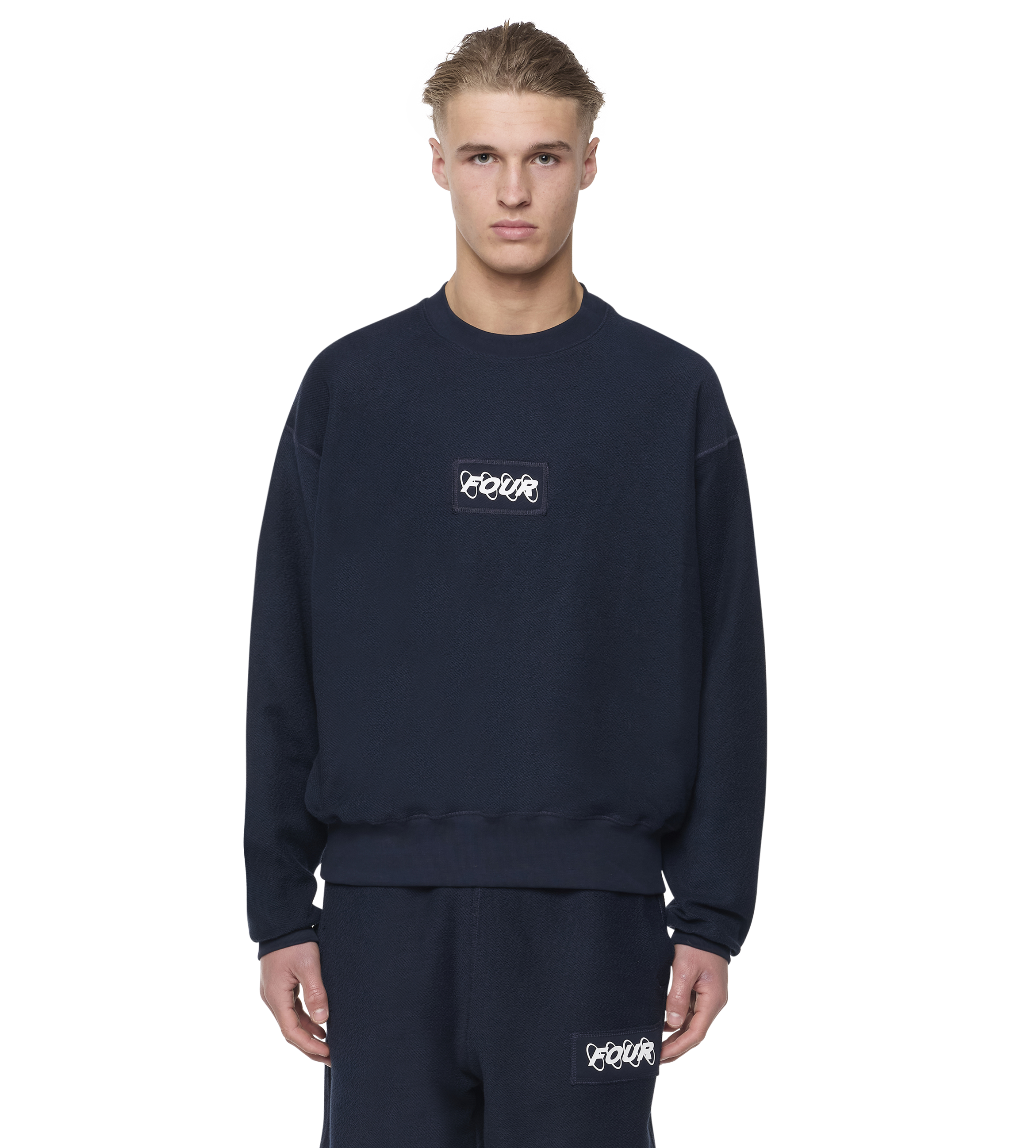 Circles Inside Out Crewneck Marine Blue