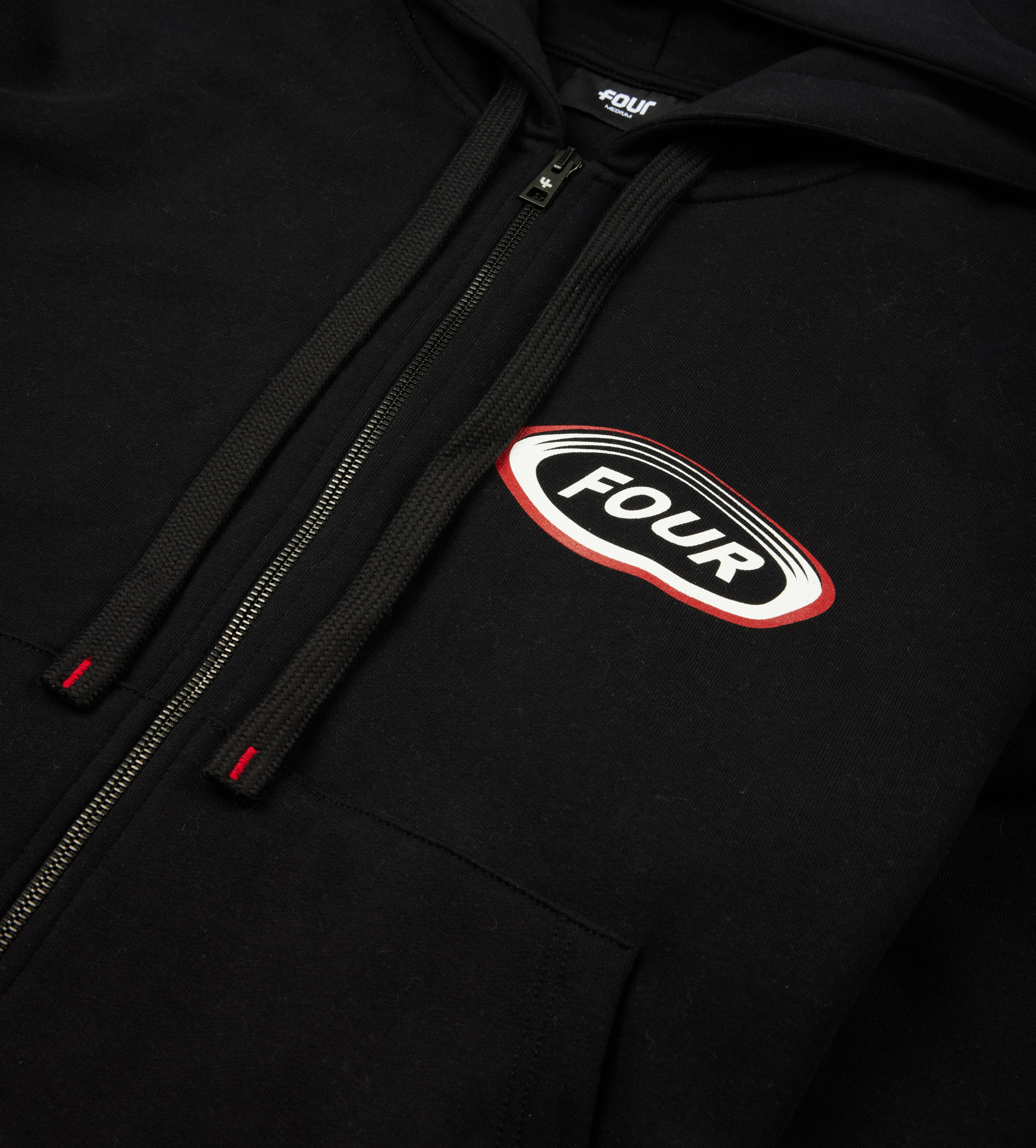 Reconstructed Circles Zip Up Hoodie Black