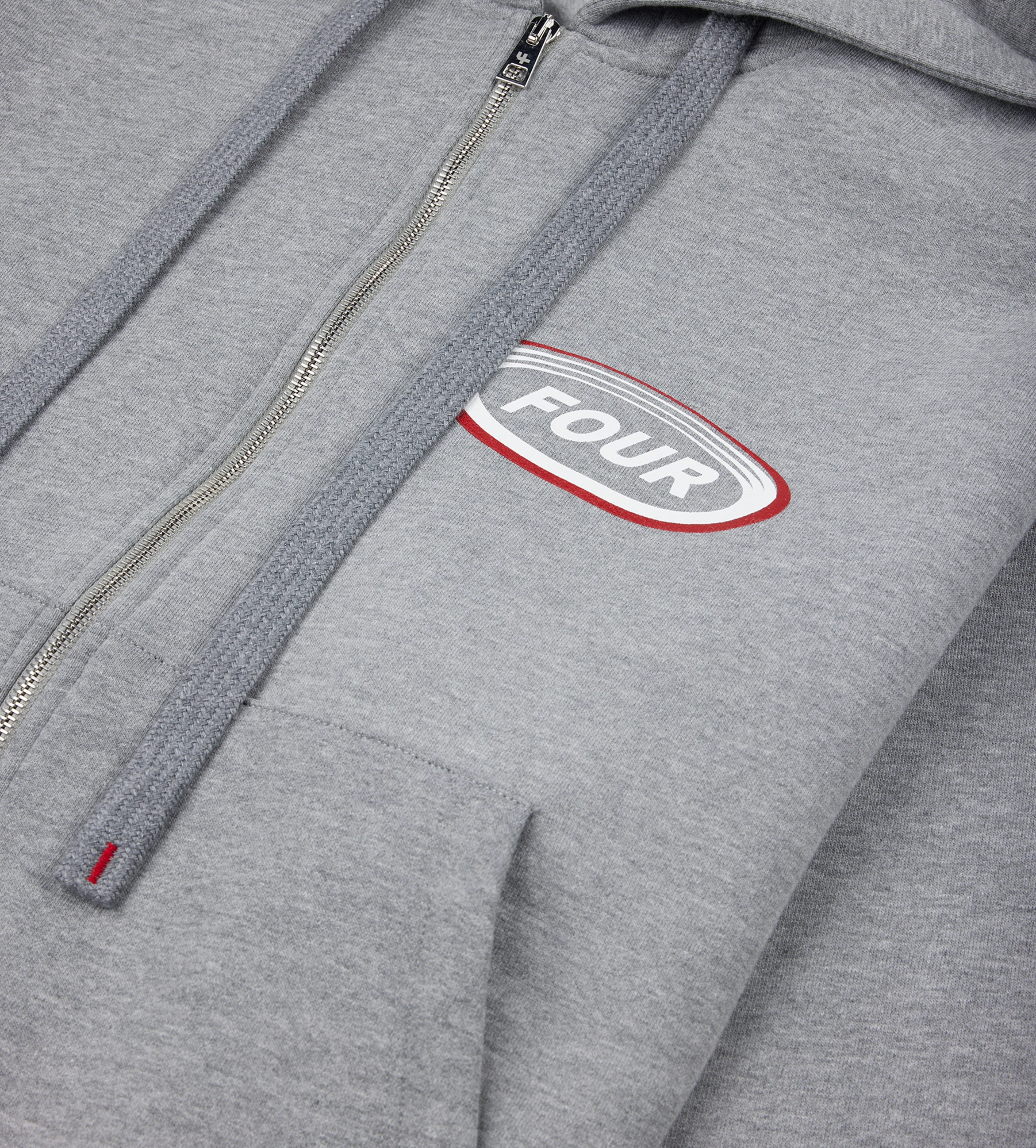 Reconstructed Circles Zip Up Hoodie Grey Melange