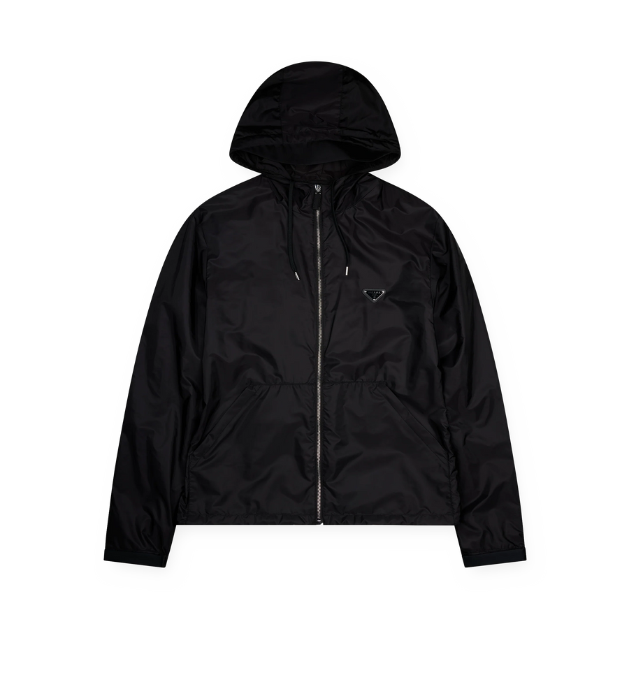 Re-Nylon Hooded Jacket in Black