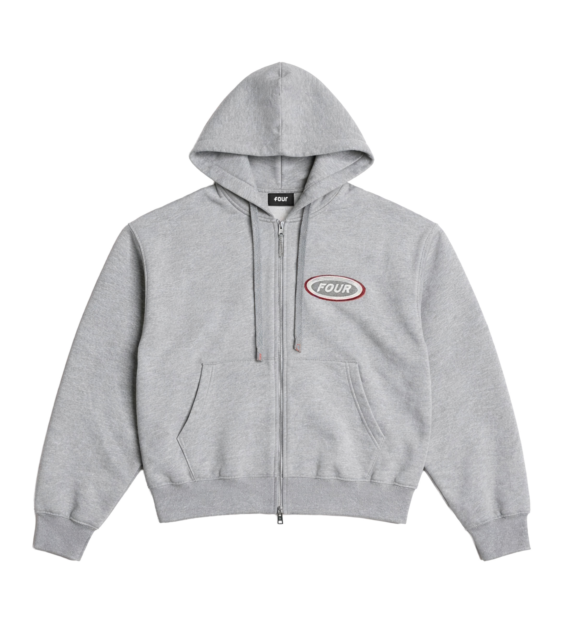 Reconstructed Circles Zip Up Hoodie Grey Melange
