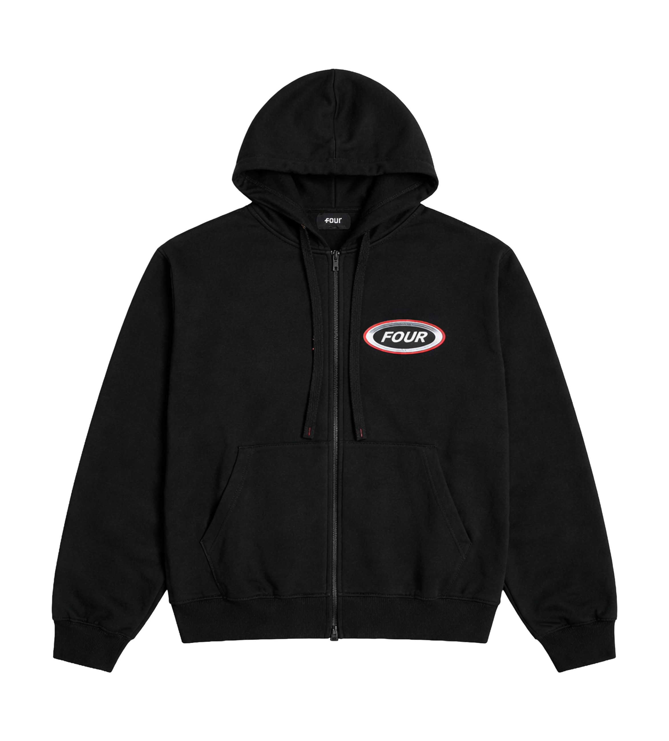 Reconstructed Circles Zip Up Hoodie Black